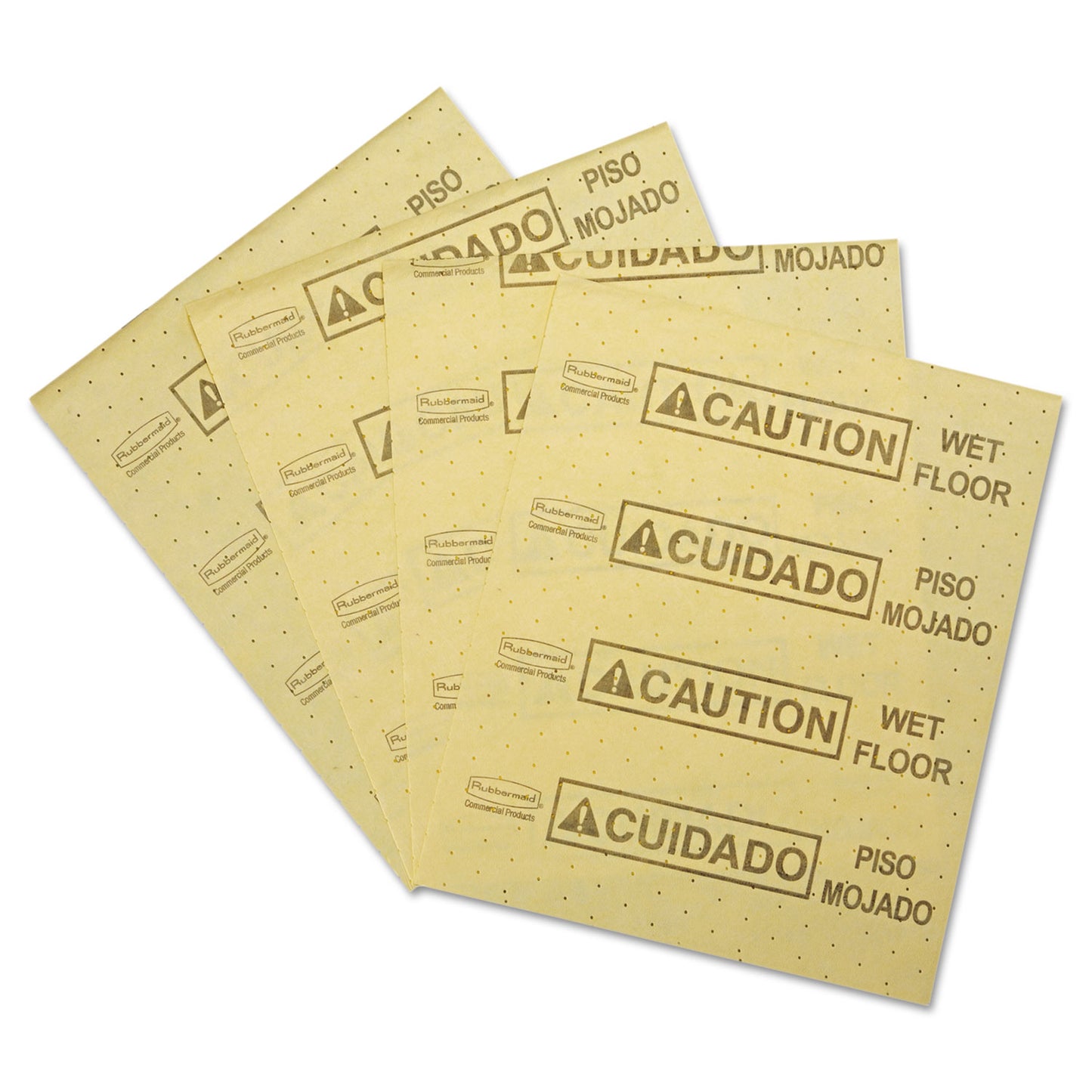 Over-the-Spill Pad, Caution Wet Floor, 16 oz, 16.5 x 20, 22 Sheets/Pad