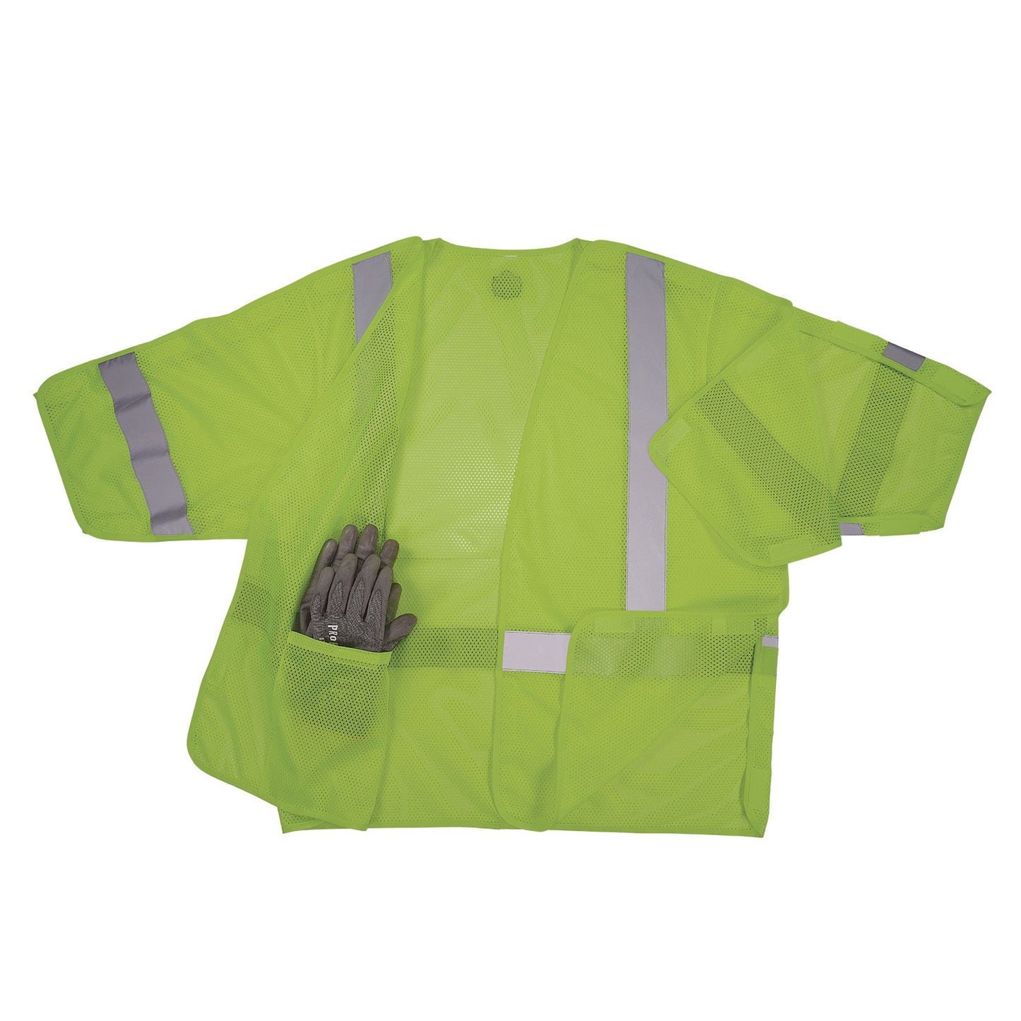 GloWear 8315BA Class 3 Hi-Vis Breakaway Safety Vest, Polyester, 4X-Large to 5X-Large, Lime