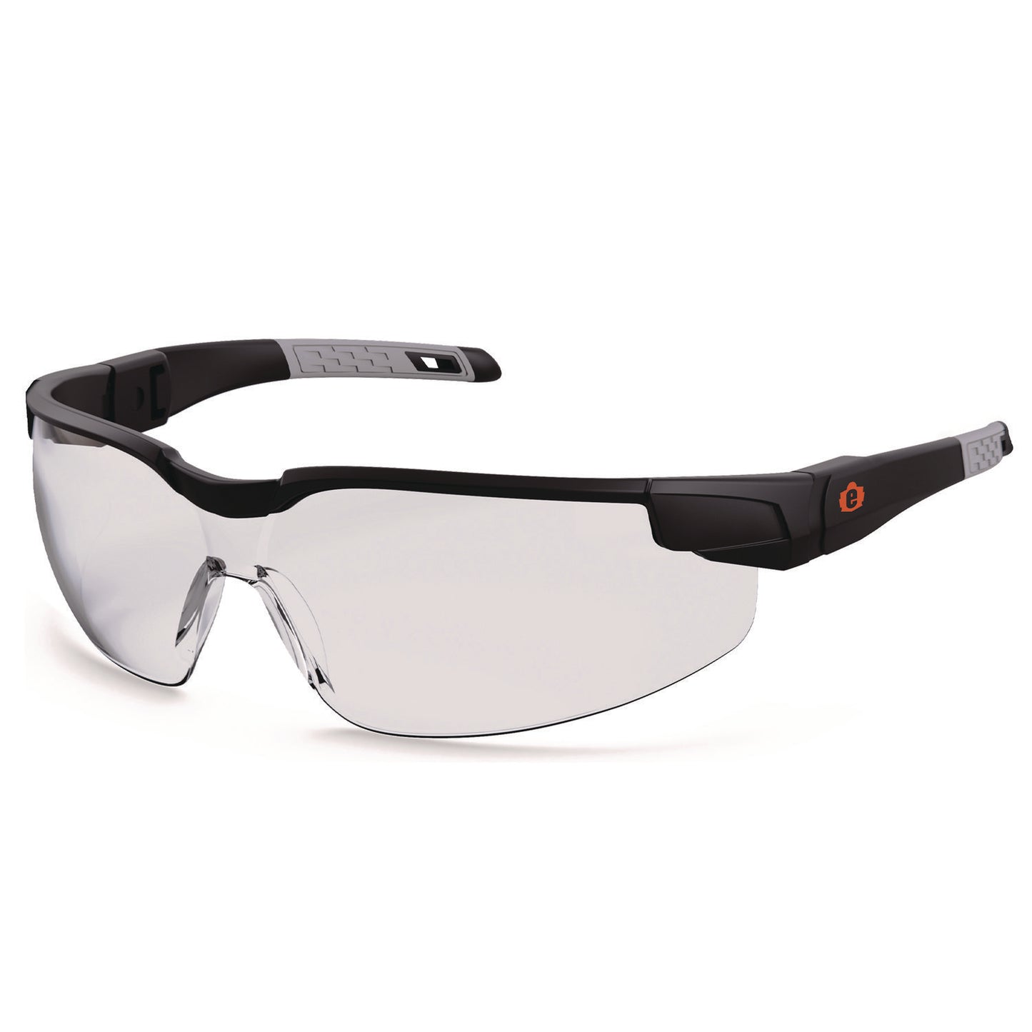 Skullerz DELLENGER Safety Glasses with Adjustable Temples, Matte Black Half Frame, Clear Single Lens
