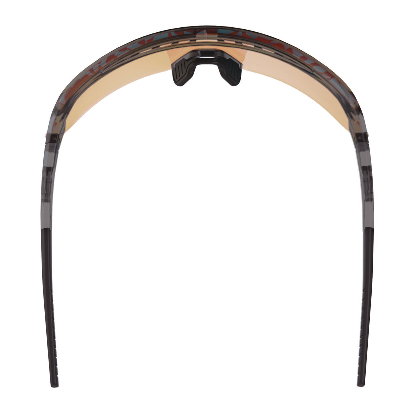 Skullerz AEGIR Safety Glasses, Clear Smoke Half Frame, Mirrored Orange Single Lens