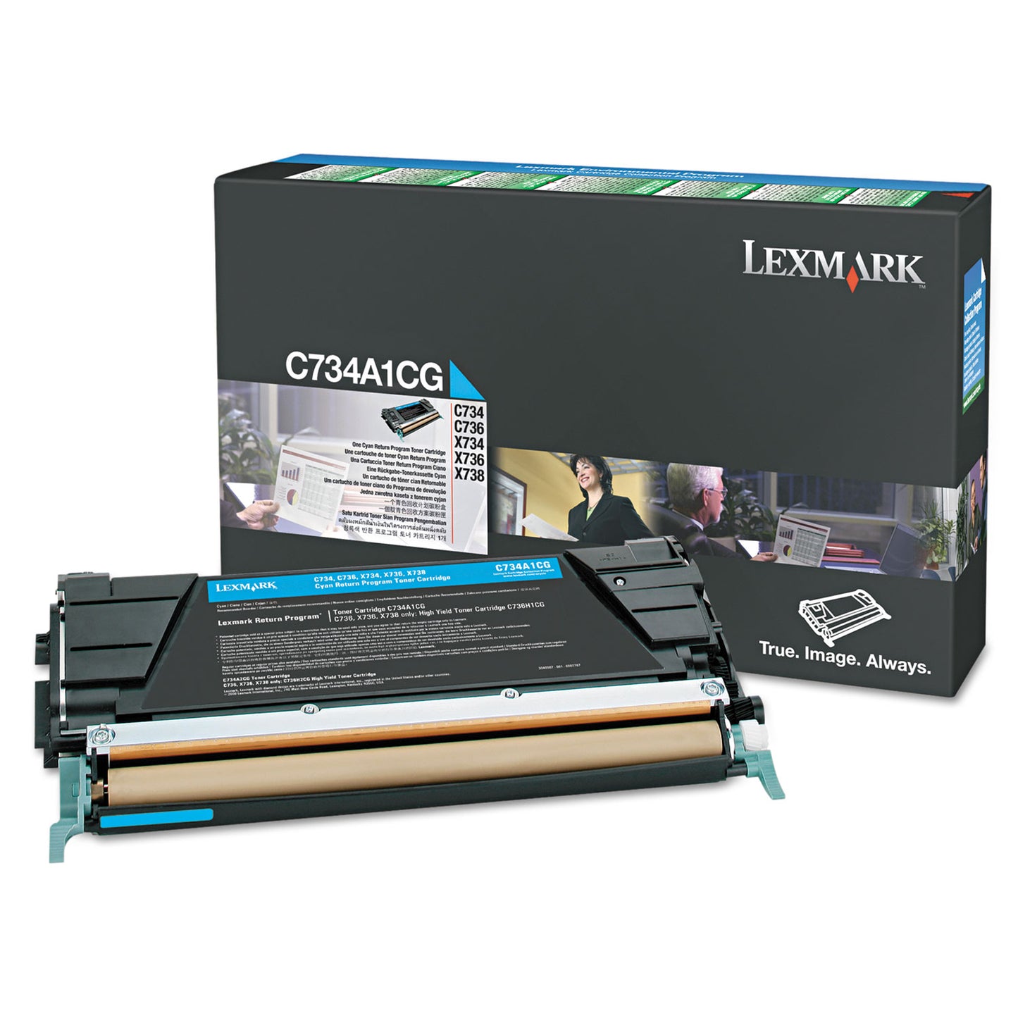 X746a1cg Return Program Toner, 7,000 Page-Yield, Cyan