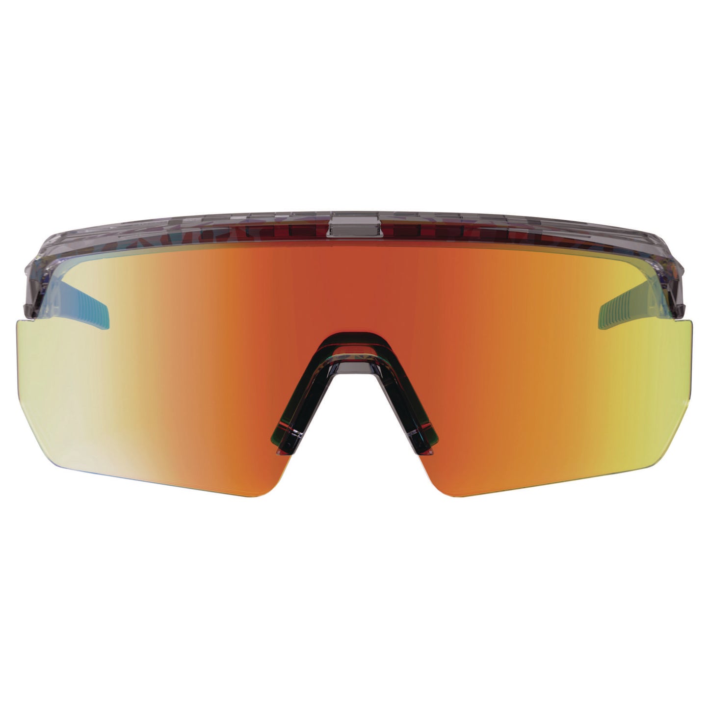 Skullerz AEGIR Anti-Scratch Enhanced Anti-Fog Safety Glasses, Clear Smoke Half Frame, Polarized Mirrored Orange Single Lens