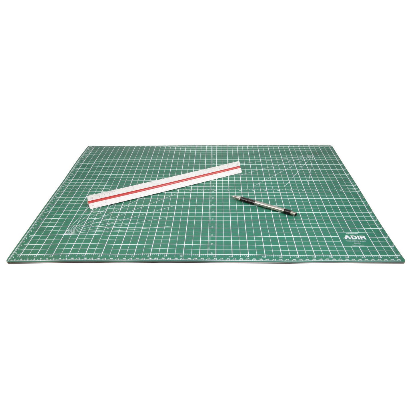 Reversible Self Healing Cutting Mat, 1" Grid with Guide Angles, 36" x 48", Green/Black