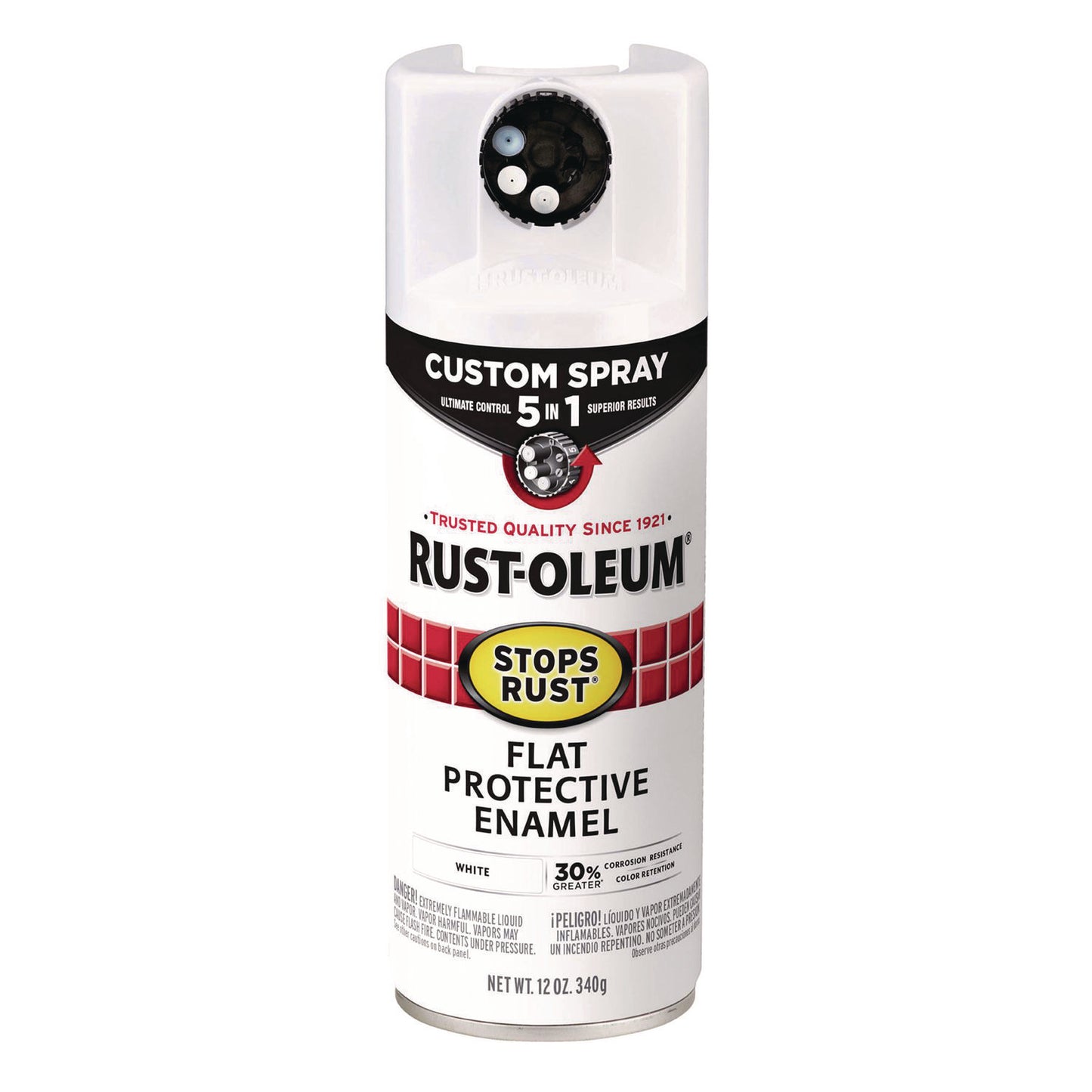 Stops Rust 5-in-1 Spray Paint, Flat White, 12 oz Aerosol Can