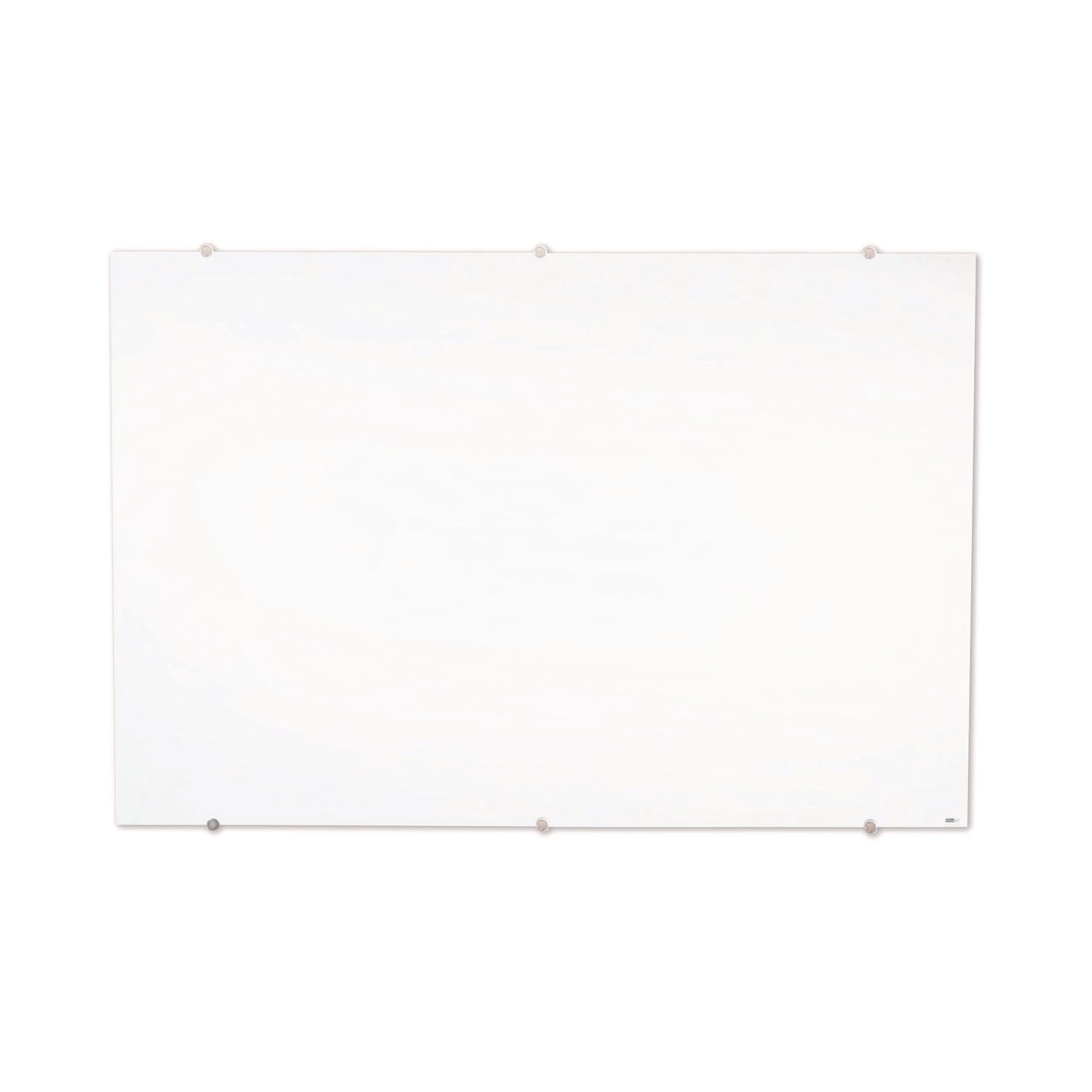 Magnetic Wall-Mounted Glass Board, 48" x 36", White Surface, Silver Aluminum Frame