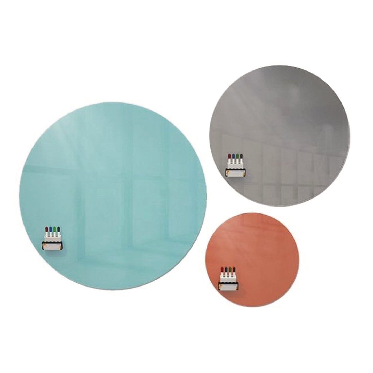 Coda Low Profile Circular Magnetic Glassboard, 48 x 48, Smoke Surface
