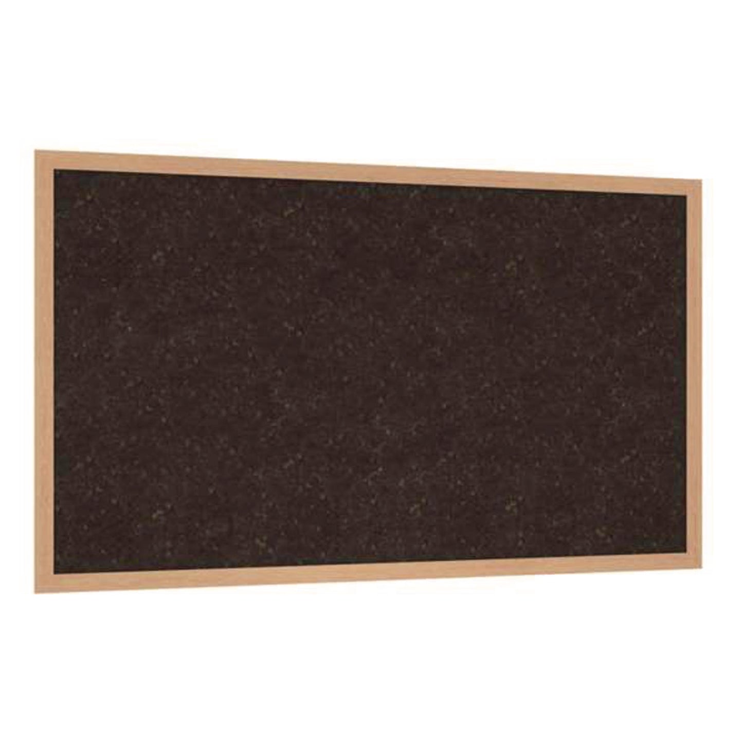 Natural Cork Bulletin Board with Wood Frame, 87.94" x 48.5", Chocolate Surface, Natural Oak Frame