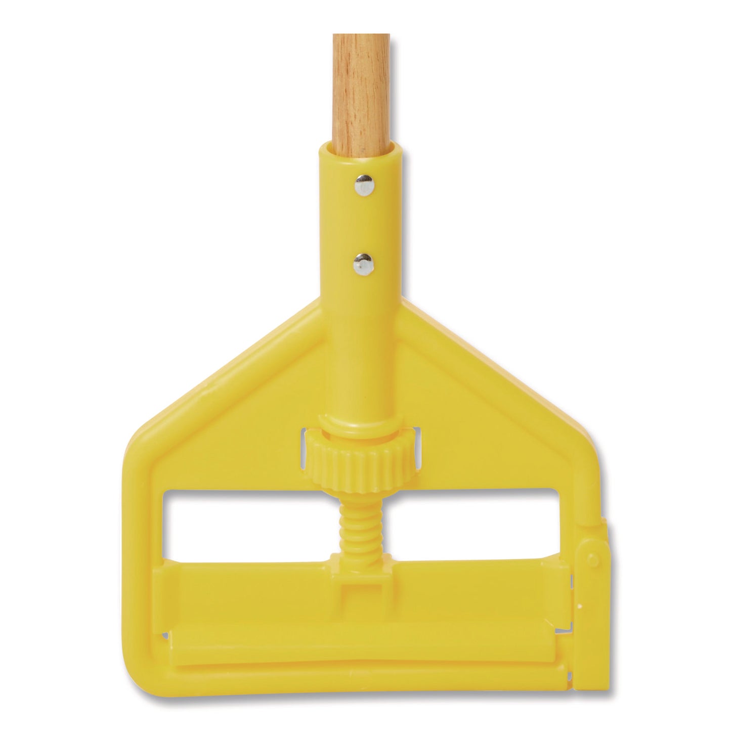 Invader Wood Side-Gate Wet-Mop Handle, 54", Natural/Yellow