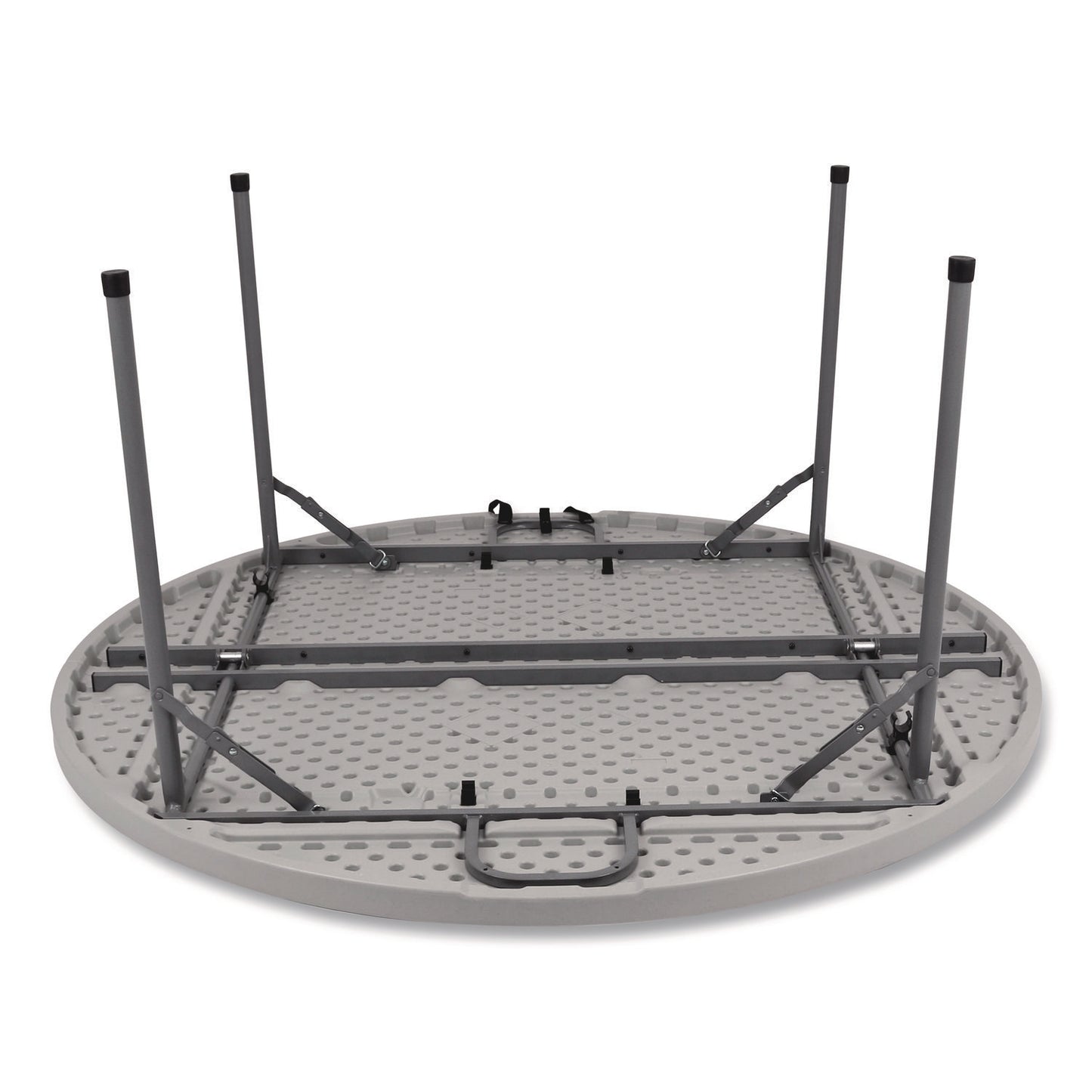 Comfort Max Fold-in-Half Table, Round, 60w x 60d x 29.25h, Speckled Gray Top, Gray Base/Legs