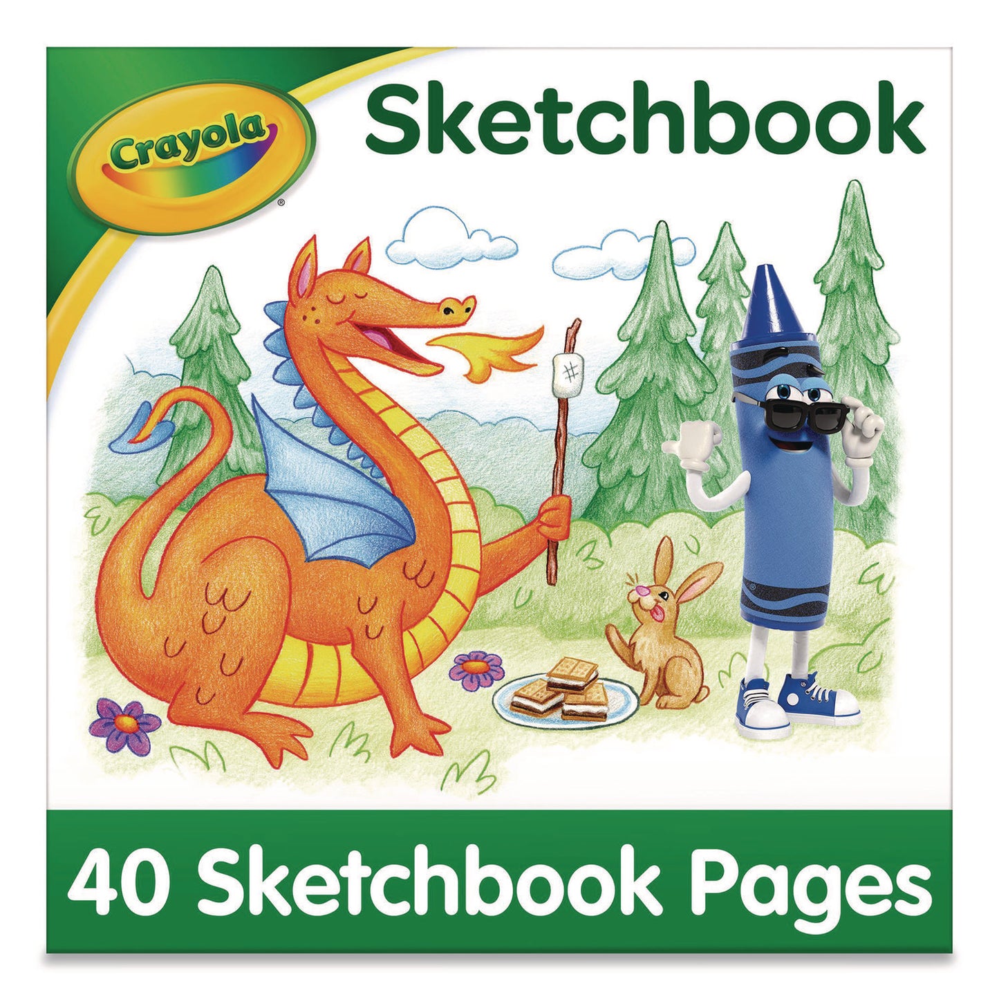 Wirebound Sketchbook, Animal Animations Gold/Green Cover, Unruled, (40) White 9 x 9 Sheets