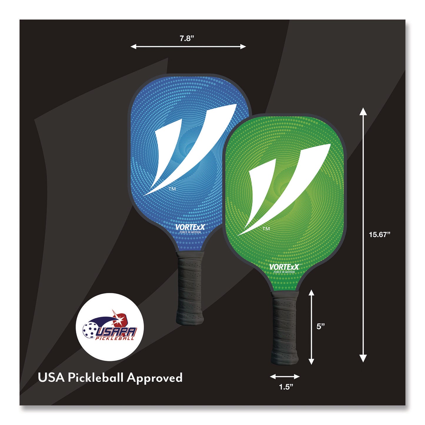 Pickleball Set, Blue/Green, 15.75" x 7.75" x 2.9"