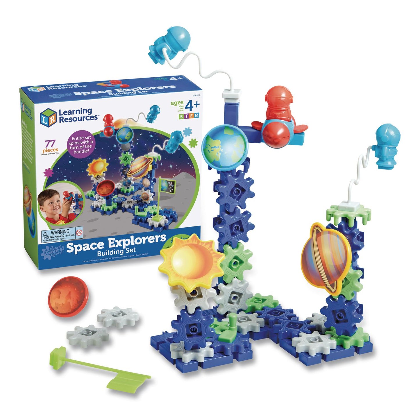 Gears! Gears! Gears! Space Explorers Building Set, Grades Pre-K to 5, 77 Pieces