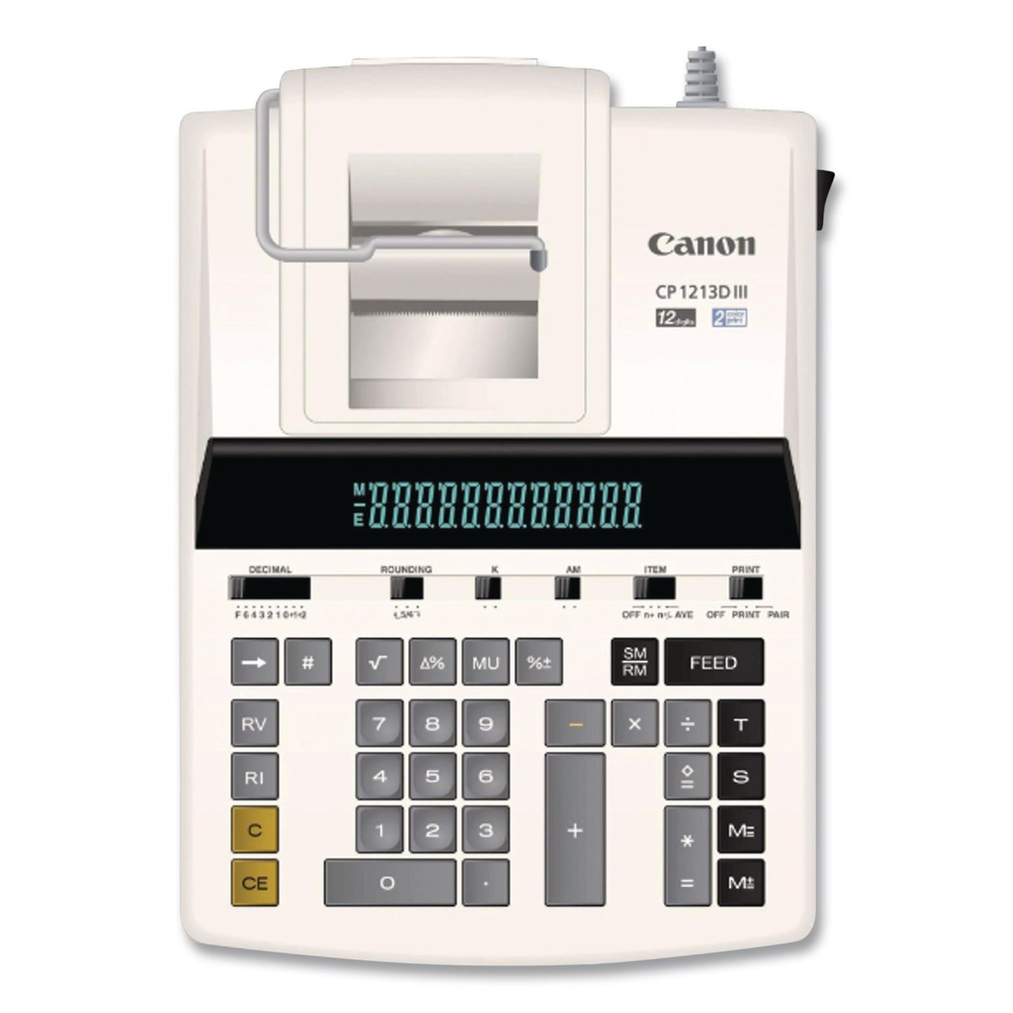 CP1213DIII 12-Digit Heavy-Duty Commercial Desktop Printing Calculator, Black/Red Print, 4.8 Lines/Sec