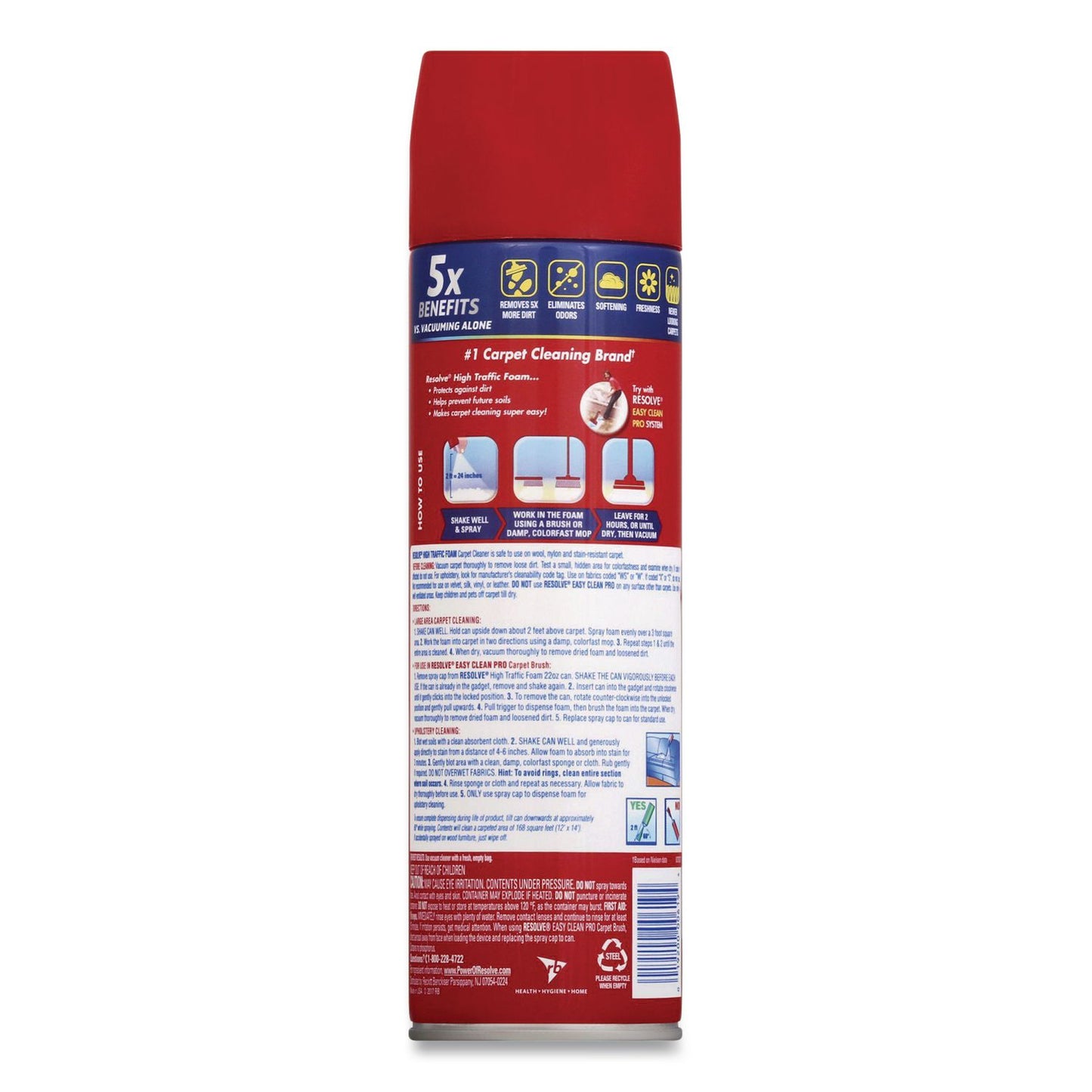 Foam Carpet Cleaner, Unscented, Foam, 22 oz Aerosol Spray