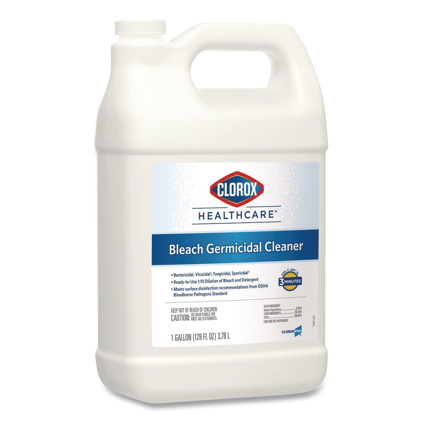 Bleach Germicidal Cleaner, Unscented, 128 oz Refill Bottle