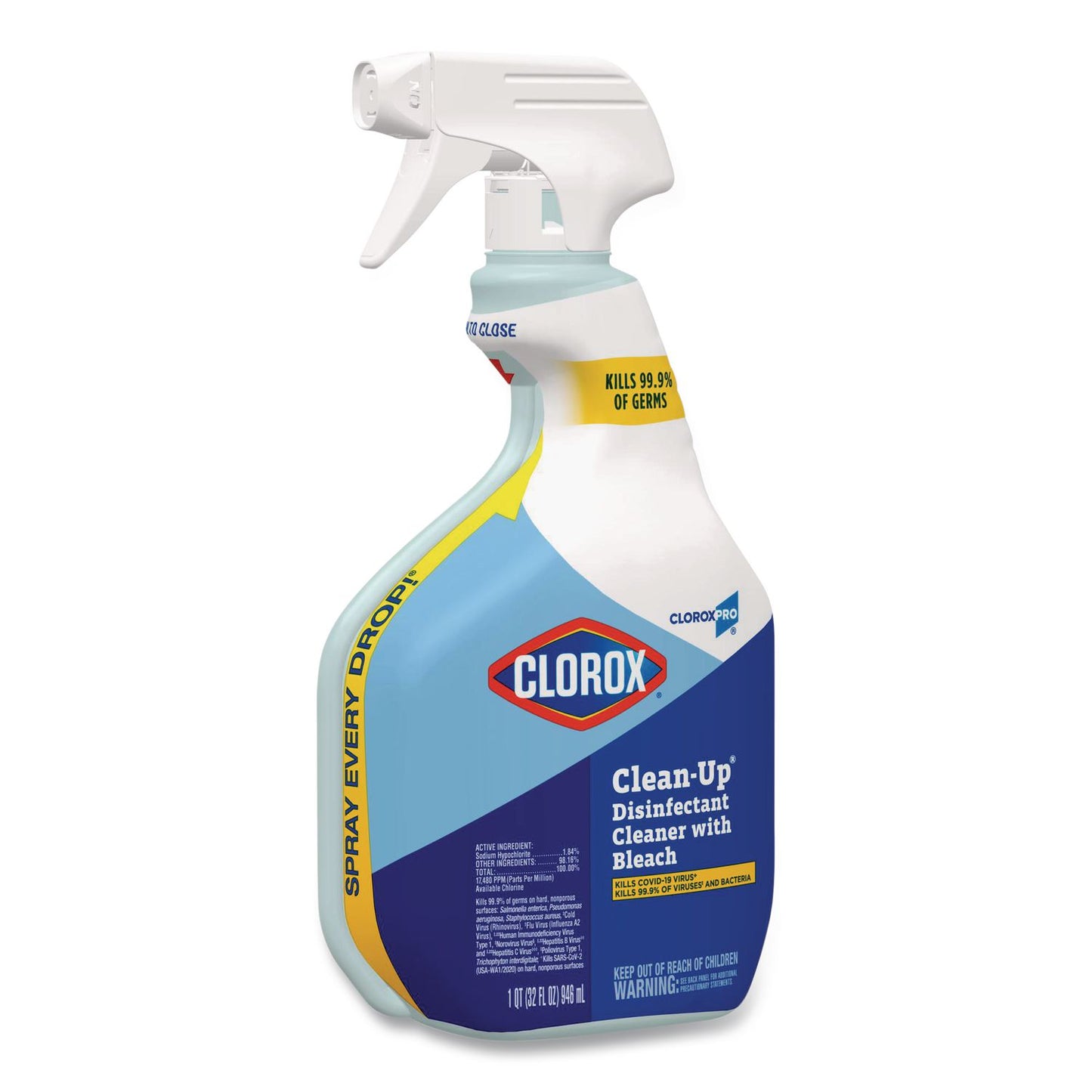 CloroxPro Clean-Up Disinfectant Cleaner with Bleach, Fresh Scent, 32 oz Smart Tube Spray Bottle