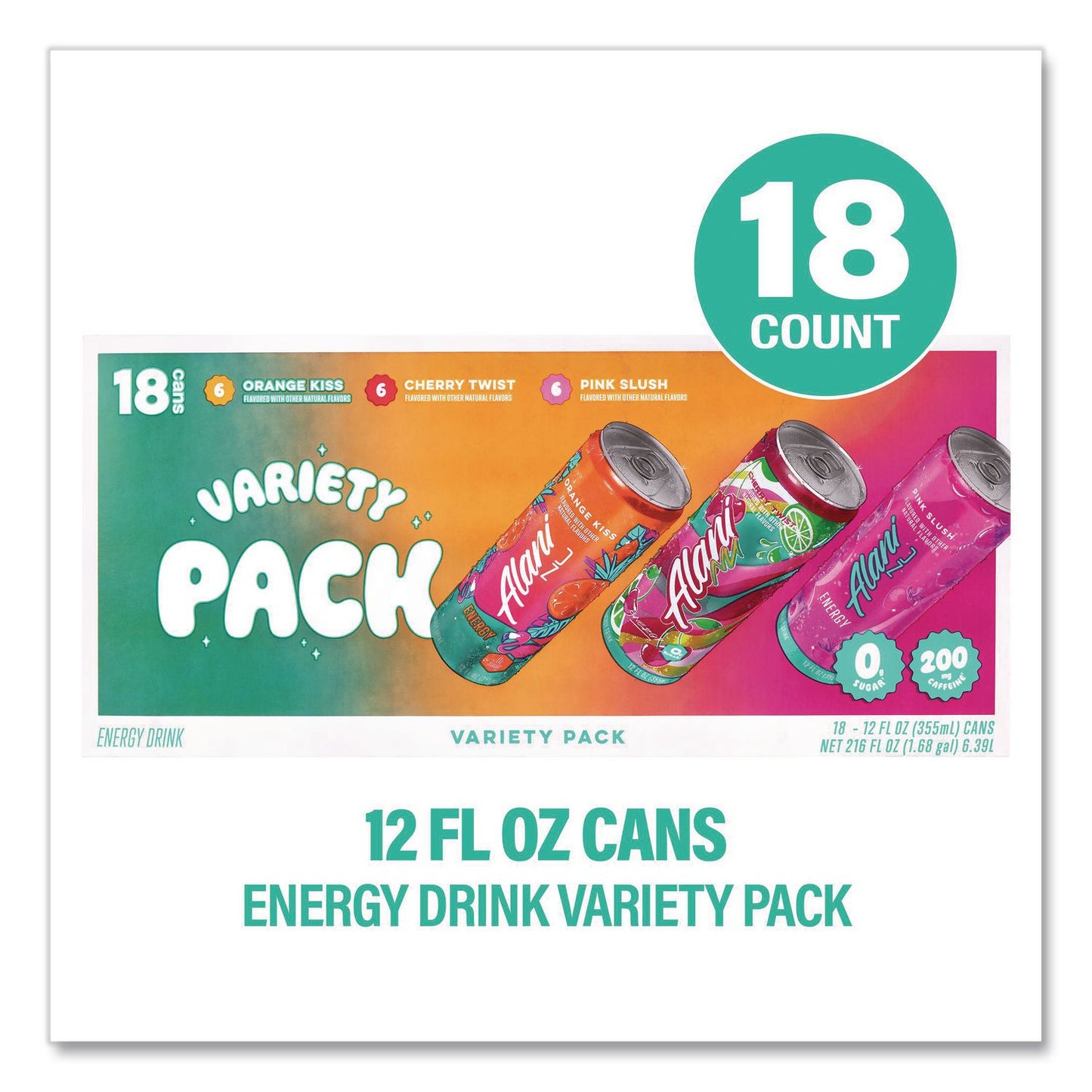 Energy Sweet Splash Variety Pack, Assorted Flavors, 12 oz Can, 18/Carton