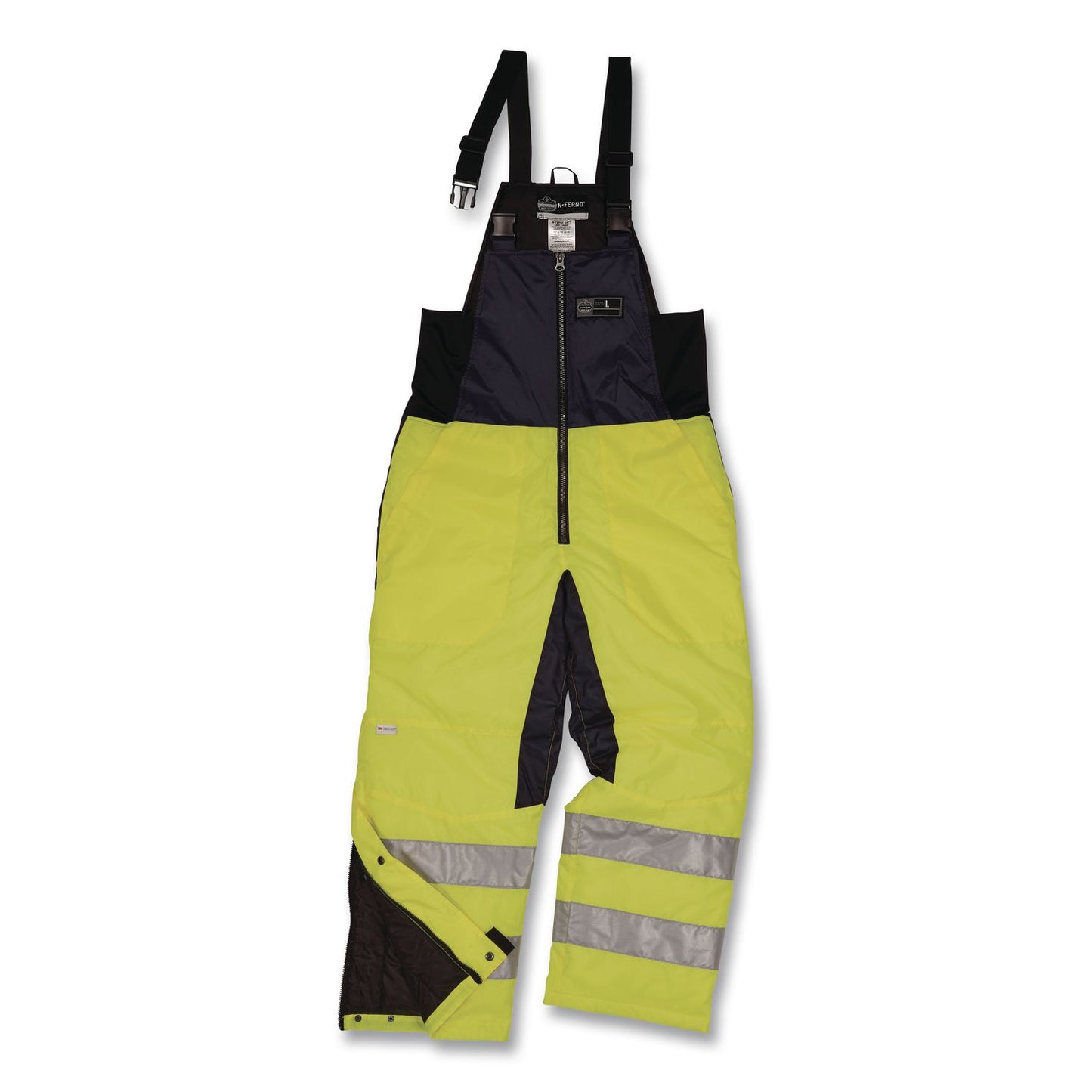 N-Ferno 6479 Hi-Vis Freezer Bib Overalls, 3X-Large, Lime