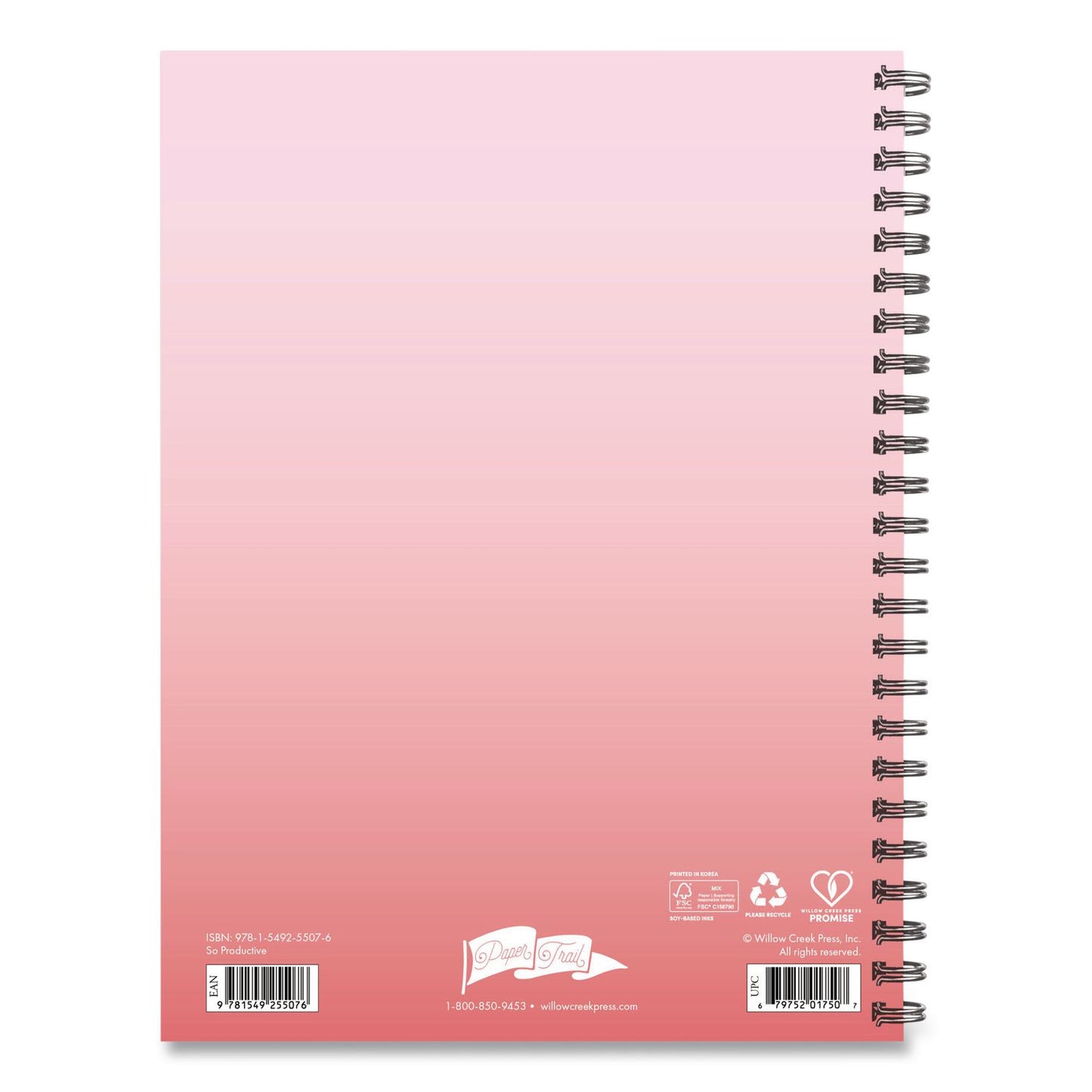 So Productive Undated Journal, Medium/College Rule, Pink Cover, (80) 8 x 6 Sheets