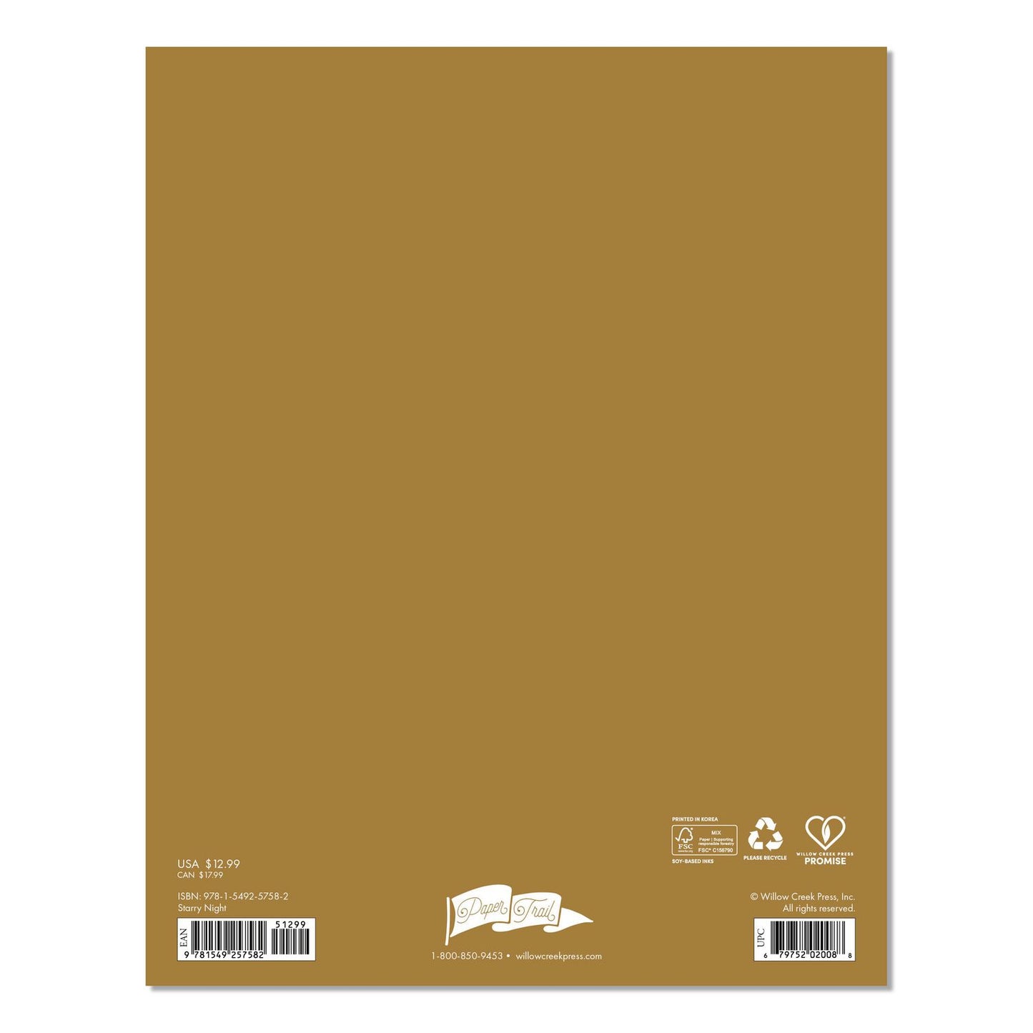 Starry Night Monthly Planner, 9.5 7.5, Black/Gold Cover, 12-Month (Jan to Dec): 2026