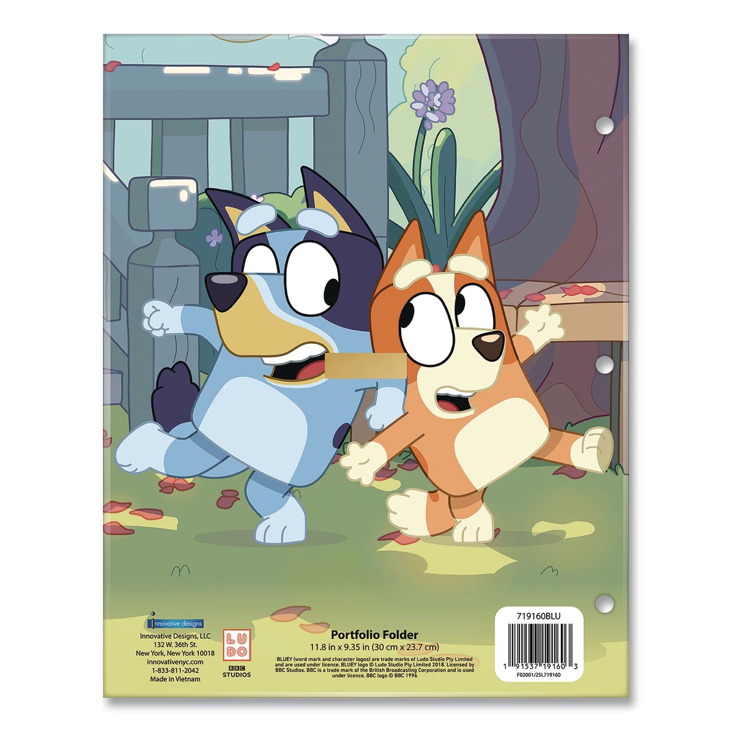 Licensed Two-Pocket Folder, Bluey and Bingo, Side: 3-Hole Punched, Accommodates (50) 11 x 8.5 Sheets, Multicolor