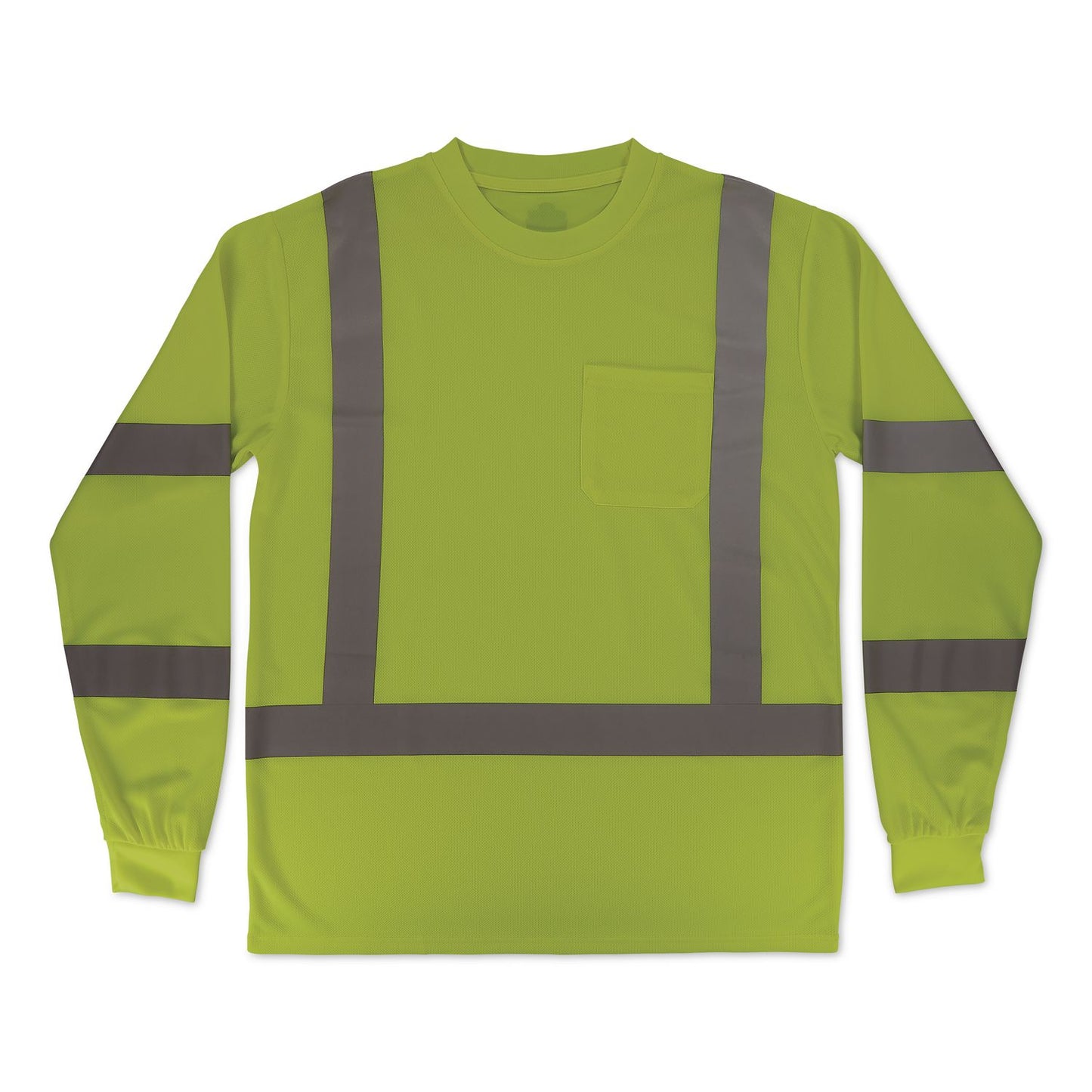 GloWear 8368 Class 3 Essential Hi-Vis Long Sleeve T-Shirt, Medium, Lime