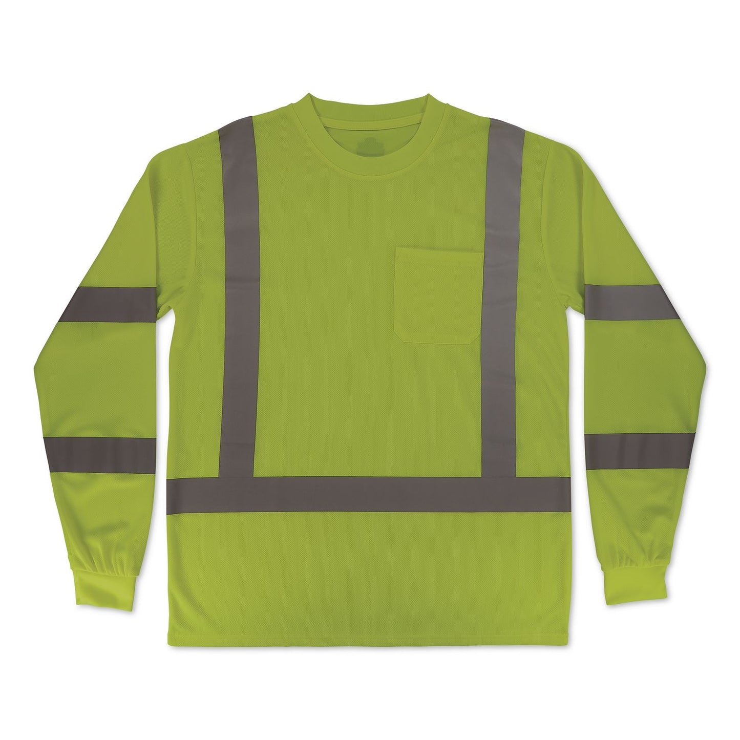 GloWear 8368 Class 3 Essential Hi-Vis Long Sleeve T-Shirt, X-Large, Lime