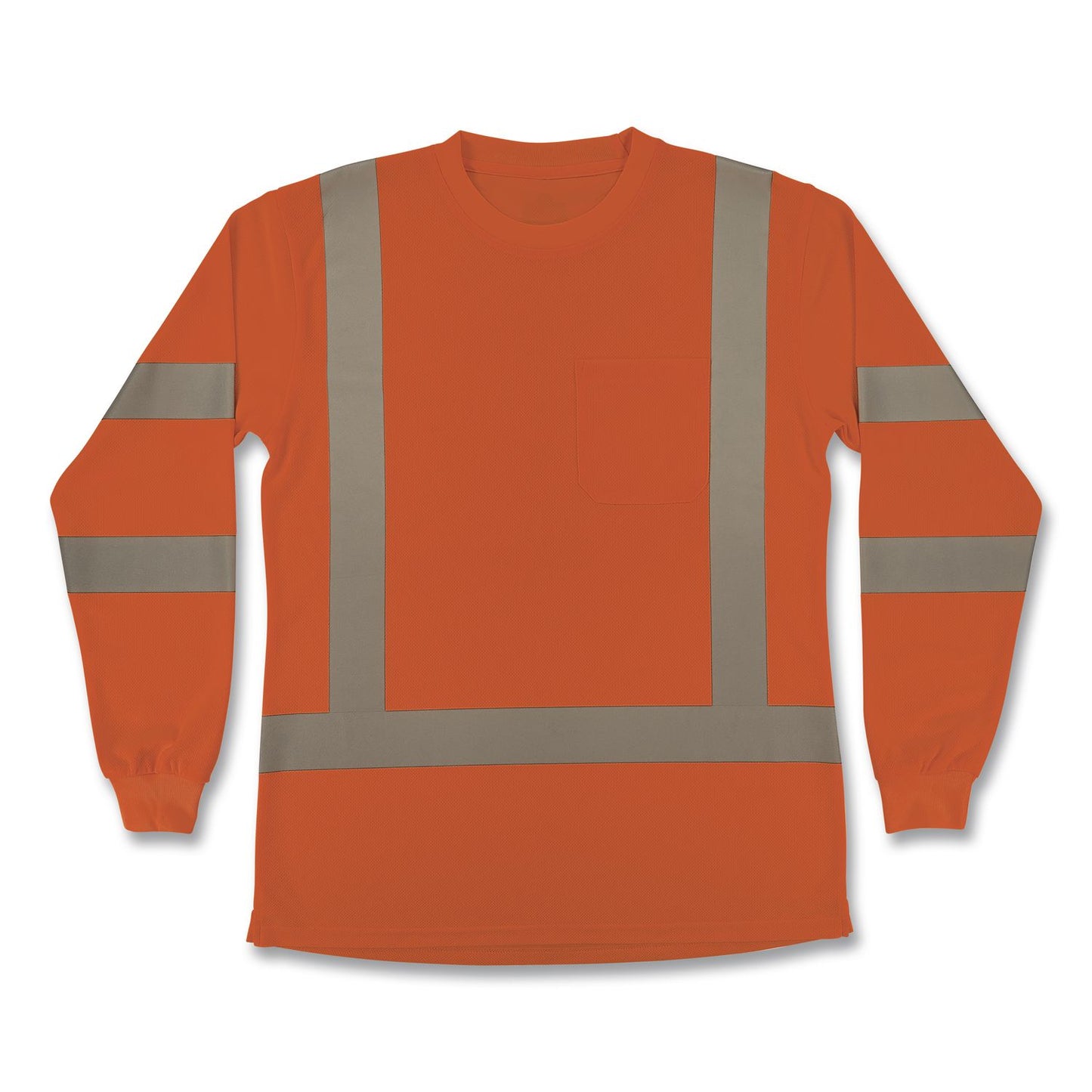 GloWear 8374 Class 3 Women's Essential Hi-Vis Long Sleeve T-Shirt, Large, Orange