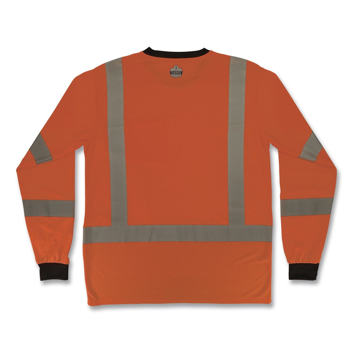 GloWear 8369BK Class 3 Essential Hi-Vis Long Sleeve T-Shirt with Black Bottom, 4X-Large, Orange