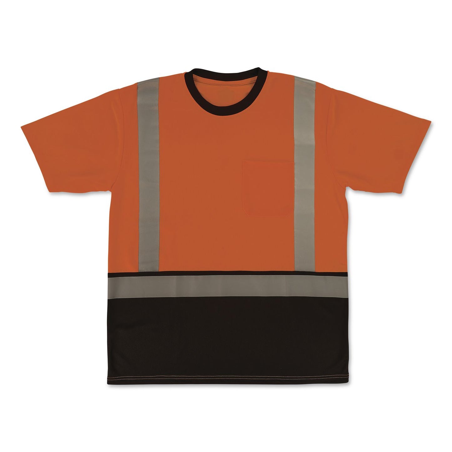 GloWear 8286BK Class 2 Essential Hi-Vis T-Shirt with Black Bottom, 4X-Large, Orange