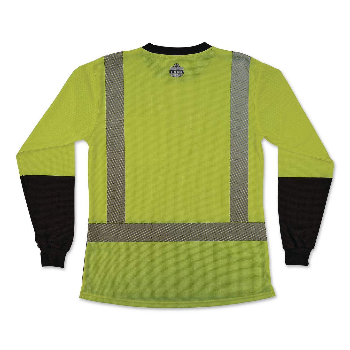 GloWear 8278BK Class 2 Women's Performance Hi-Vis Long Sleeve T-Shirt with Black Bottom, Large, Lime
