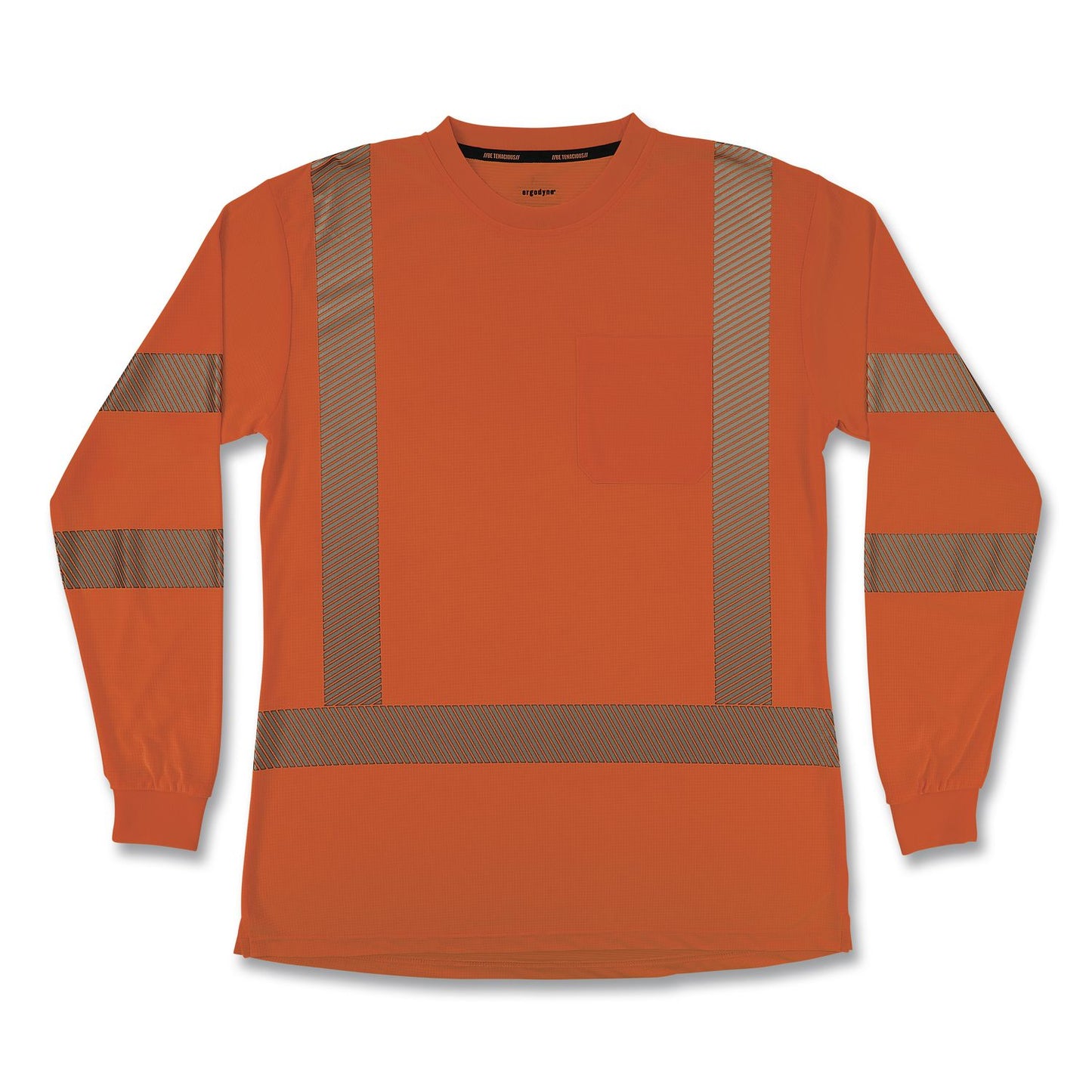 GloWear 8387 Class 3 Women's Performance Hi-Vis Long Sleeve T-Shirt, Medium, Orange