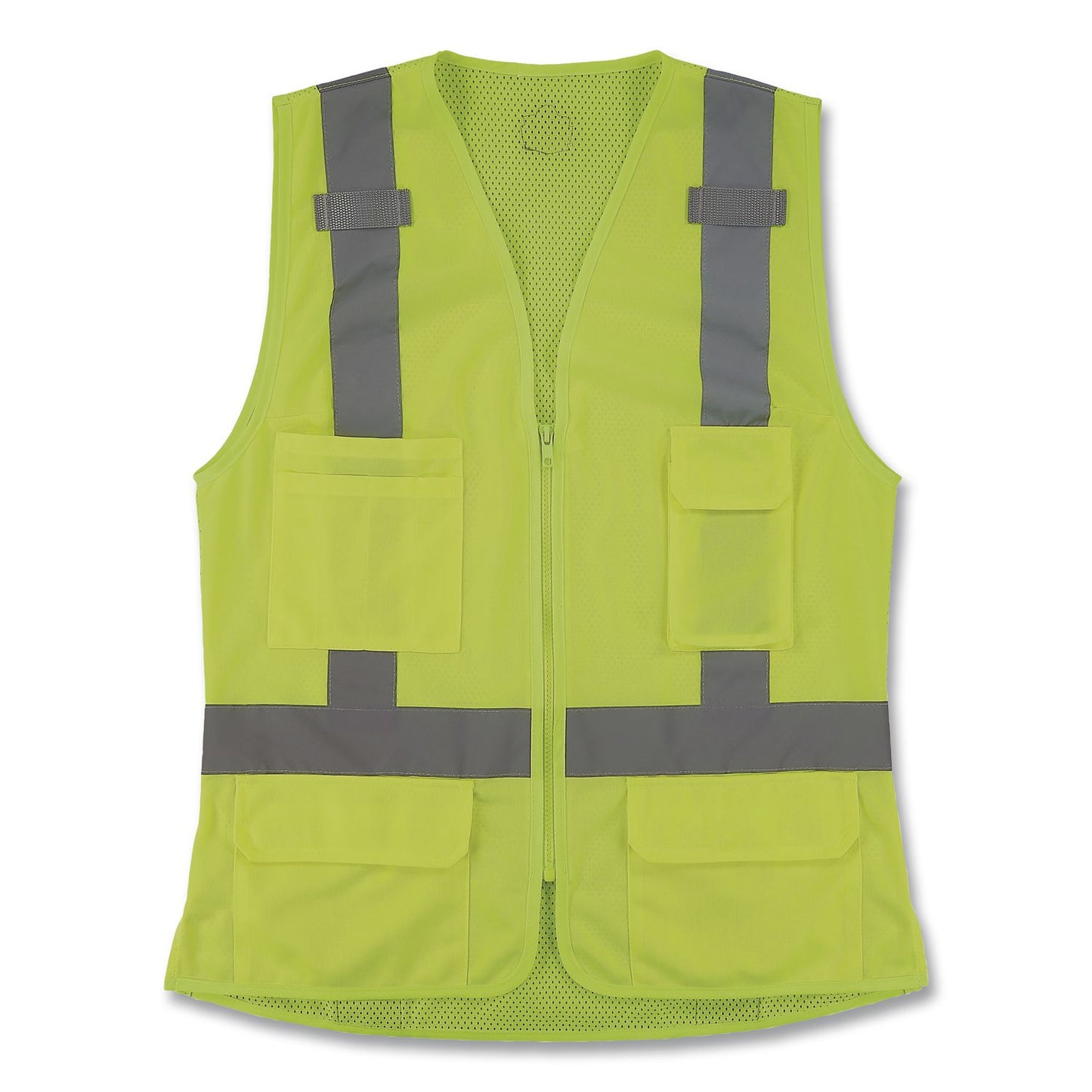 GloWear 8247ZW-S Class 2 Women's Hi-Vis Surveyor Vest with Zipper, Polyester, X-Large, Lime