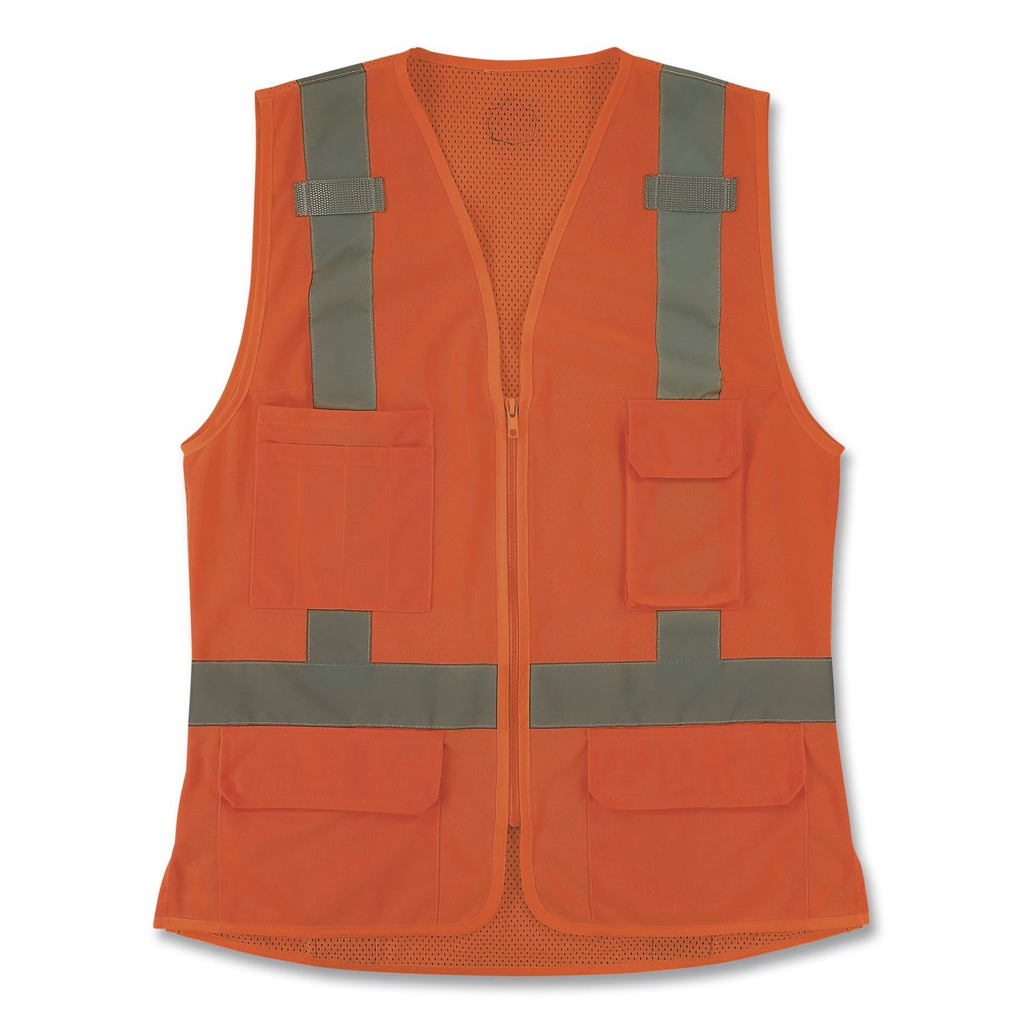 GloWear 8247ZW-S Class 2 Women's Hi-Vis Surveyor Vest with Zipper, Polyester, Small, Orange