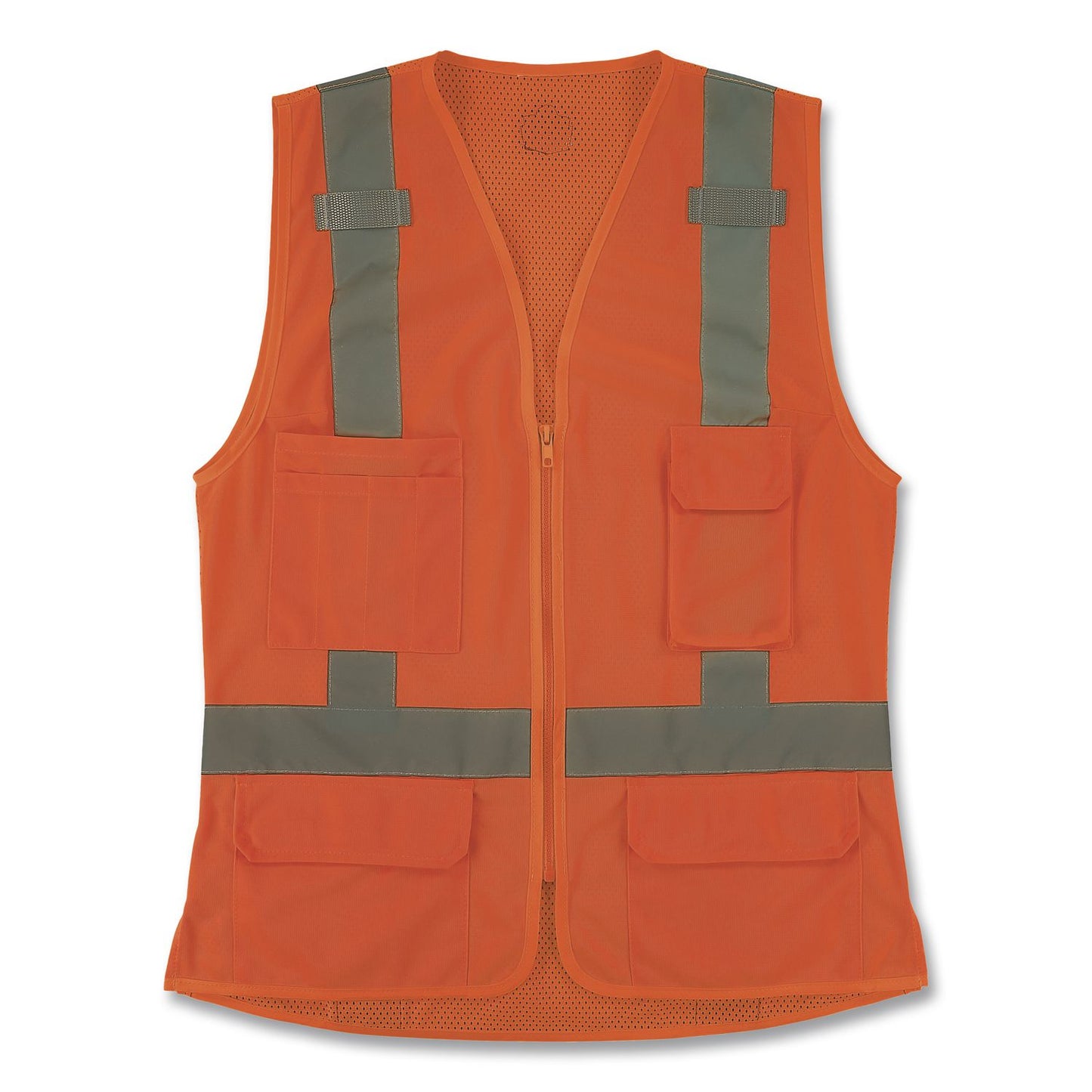 GloWear 8247ZW-S Class 2 Women's Hi-Vis Surveyor Vest with Zipper, Polyester, Large, Orange