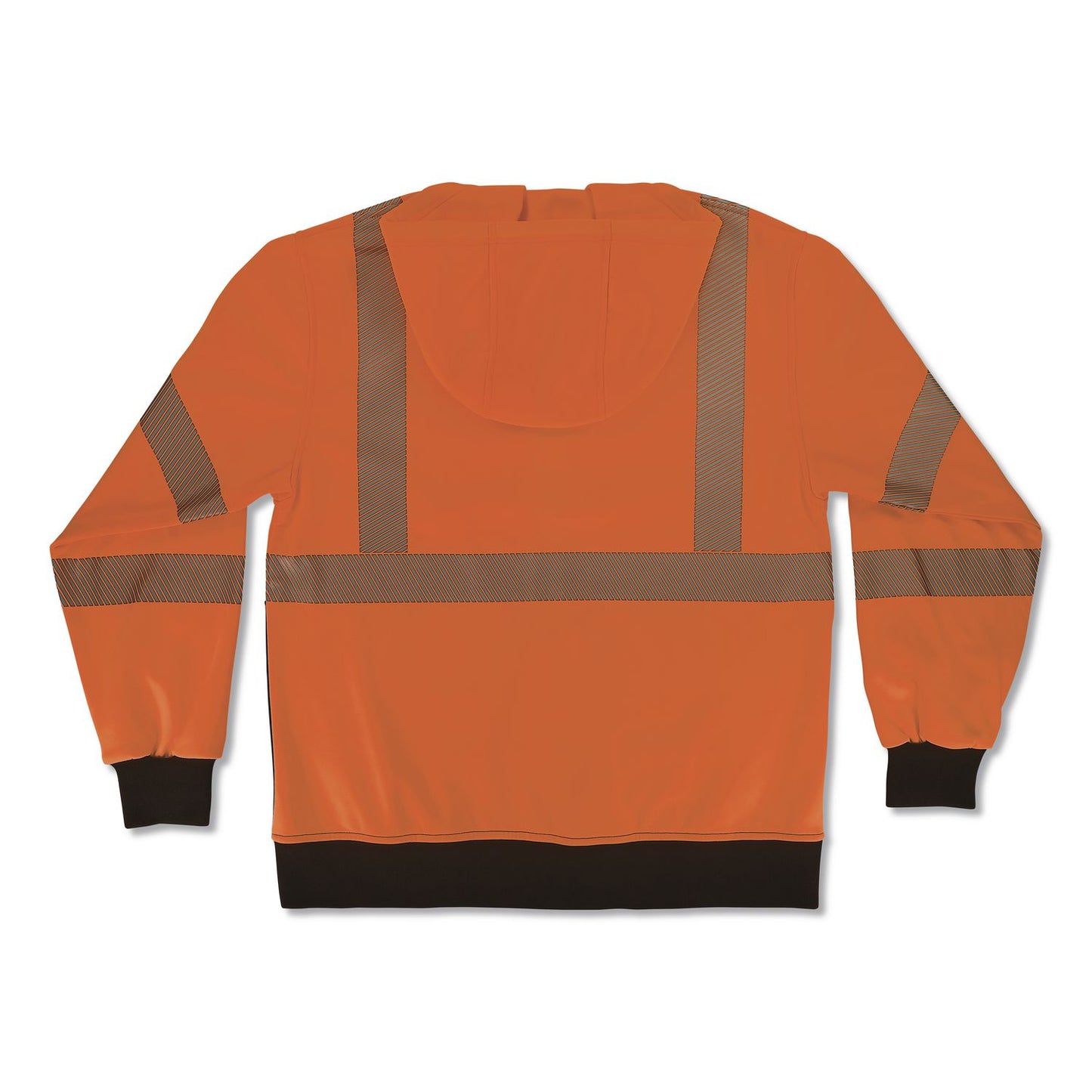 GloWear 8318BK Class 3 Performance Hi-Vis Hooded Zip-Up Sweatshirt with Black Bottom, 2X-Large, Orange