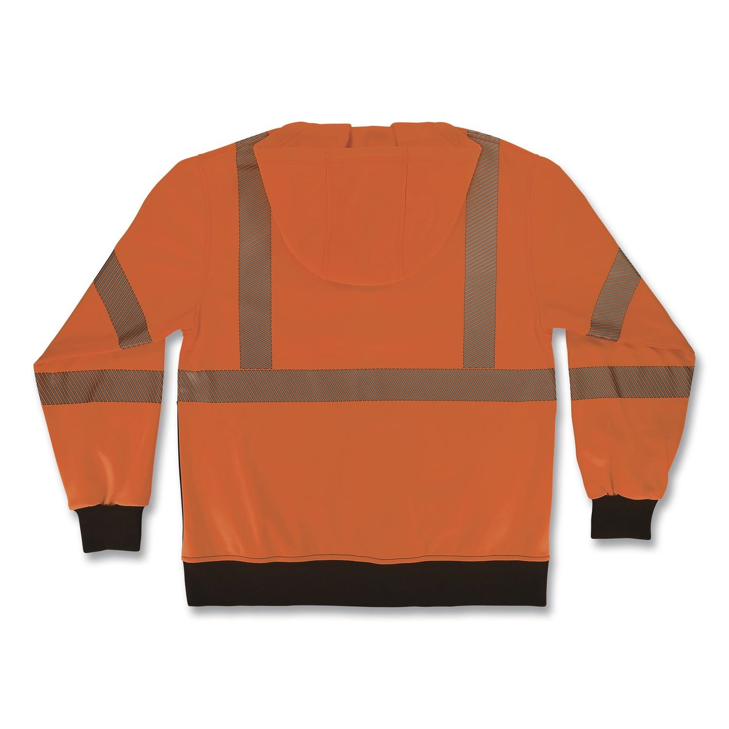 GloWear 8317BK Class 3 Performance Hi-Vis Hooded Sweatshirt with Black Bottom, 4X-Large, Orange