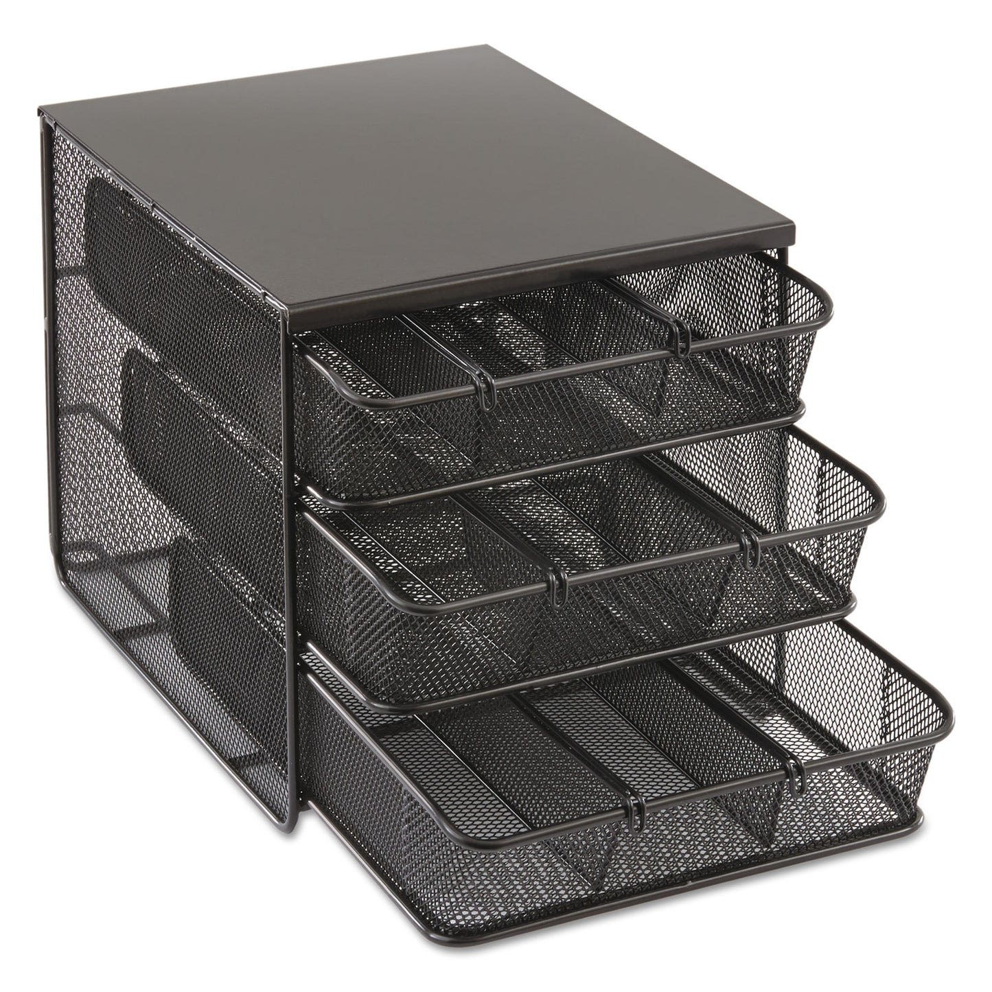 Onyx Three Drawer Hospitality Organizer, 7 Compartments, 11.5 x 8.25 x 8.25, Black