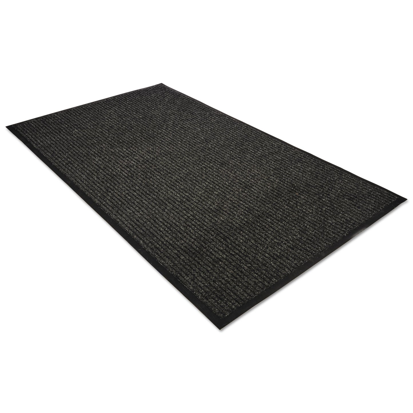 Golden Series Dual Rib Indoor Wiper Mats, Rectangular, Charcoal Gray Carpeted Surface, 48" x 72"