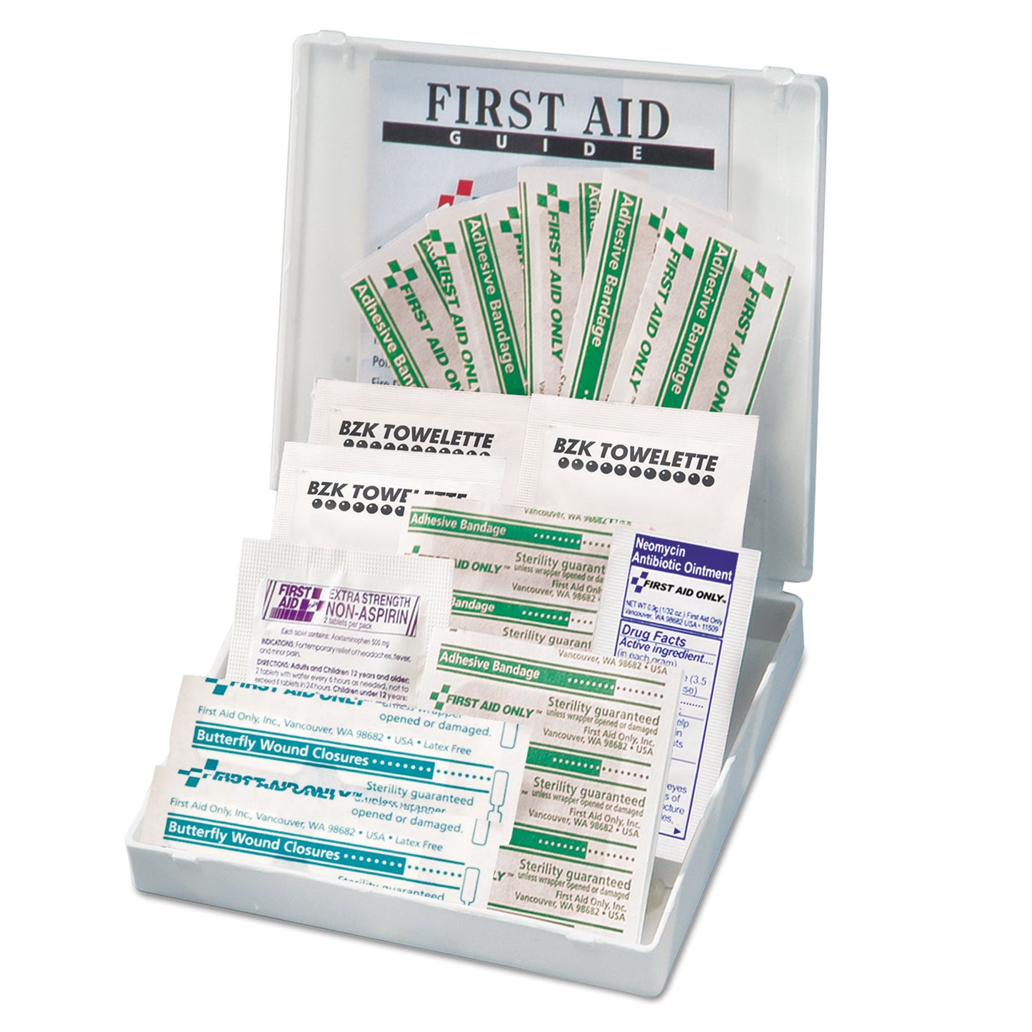 All-Purpose First Aid Kit, 21 Pieces, Plastic Case
