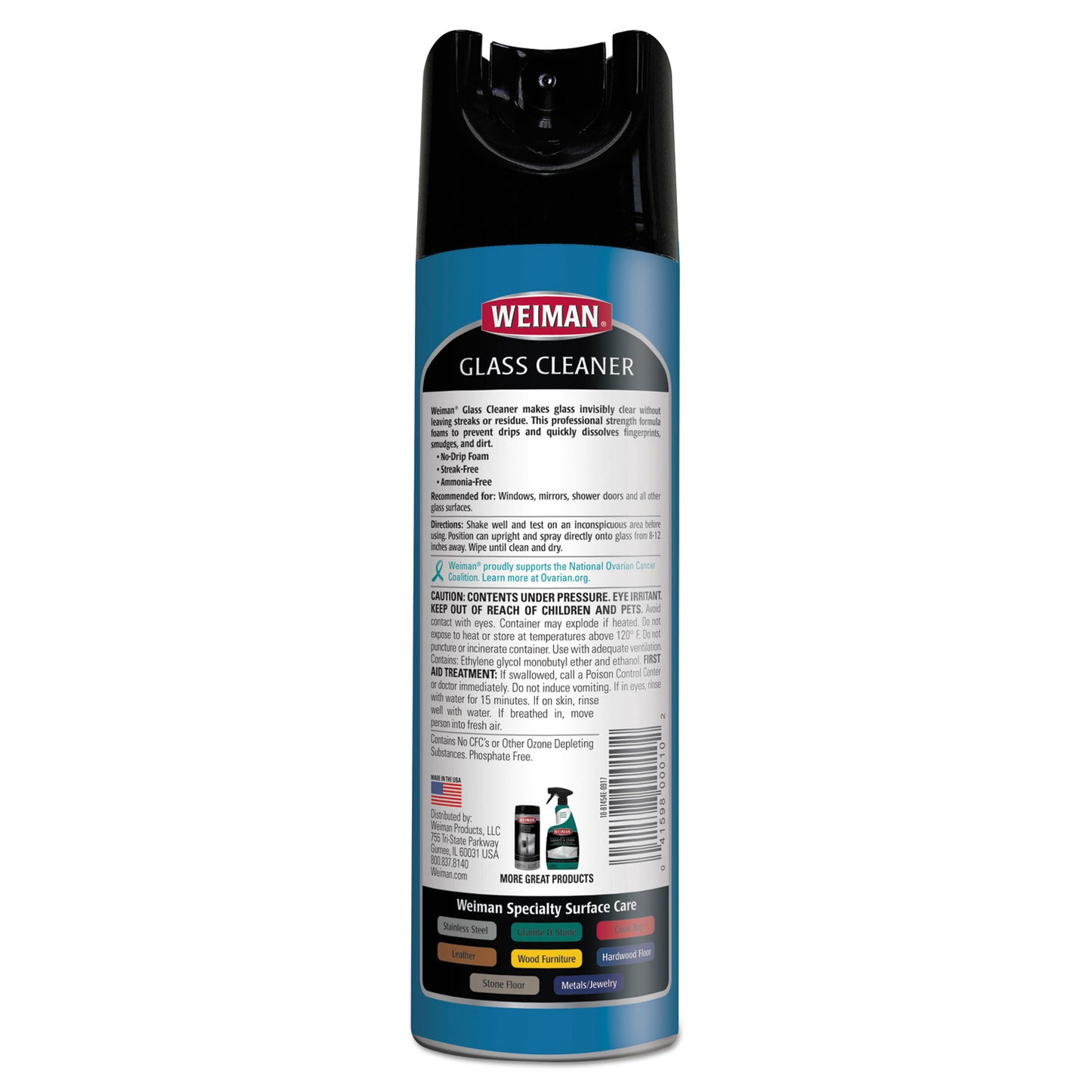 Foaming Glass Cleaner, 19 oz Aerosol Spray