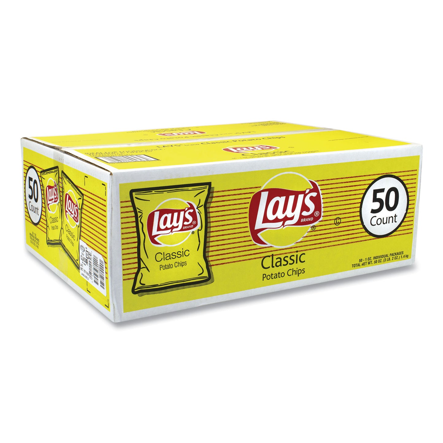 Regular Potato Chips, Classic Flavor, 1 oz Bag, 50/Carton