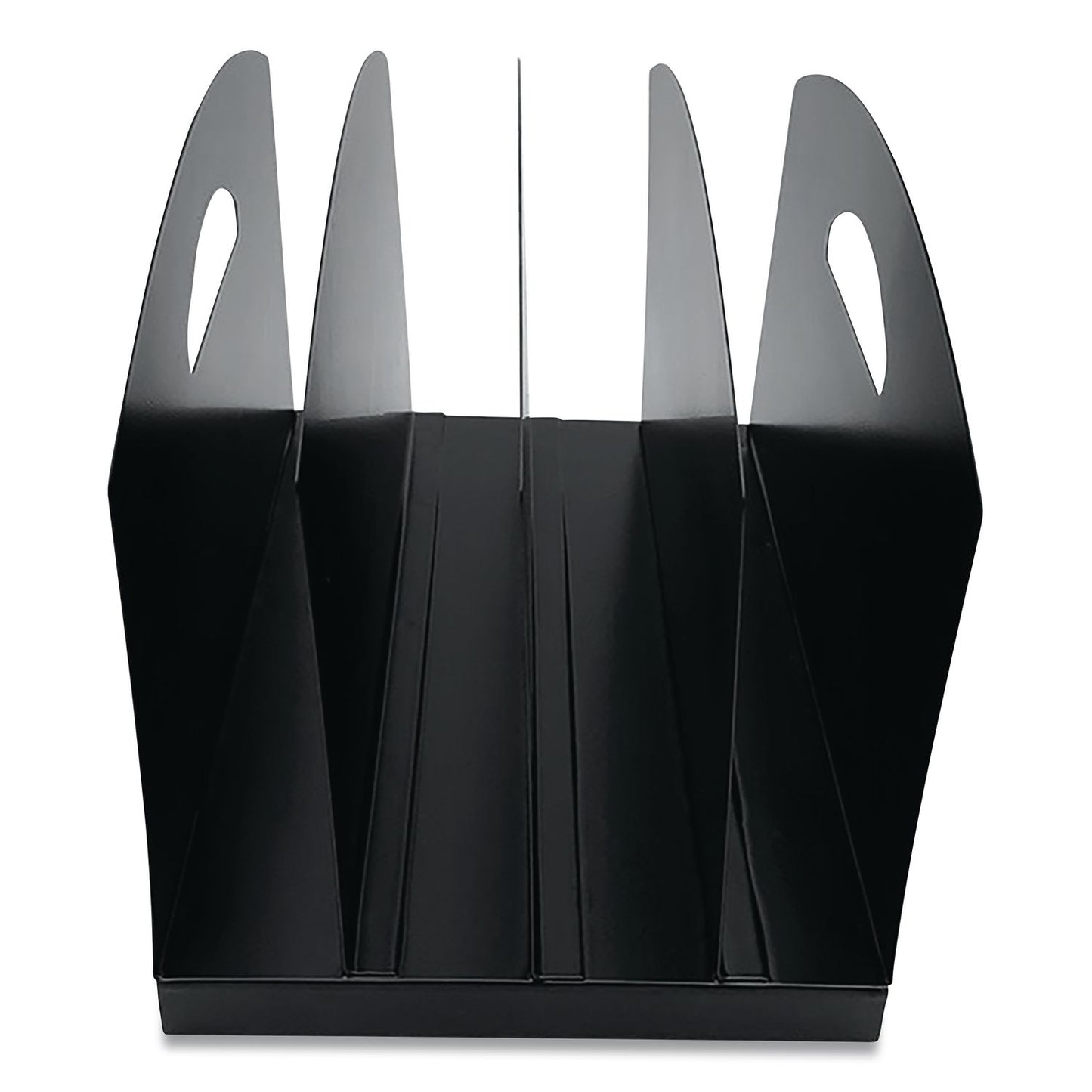 STEEL VERTICAL FILE ORGANIZER, FLAT, 4 SECTIONS, LETTER SIZE FILES, 7.25 X 12 X 7.25, BLACK