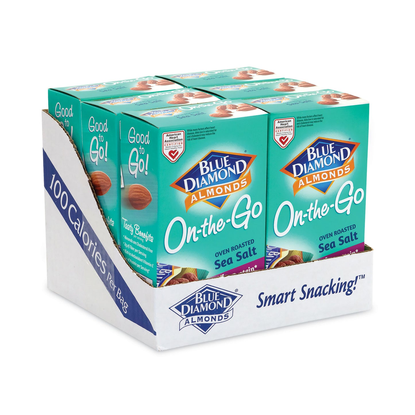 Oven Roasted Sea Salt Almonds, 0.6 oz Bag, 7 Bags/Box, 6 Box/Carton