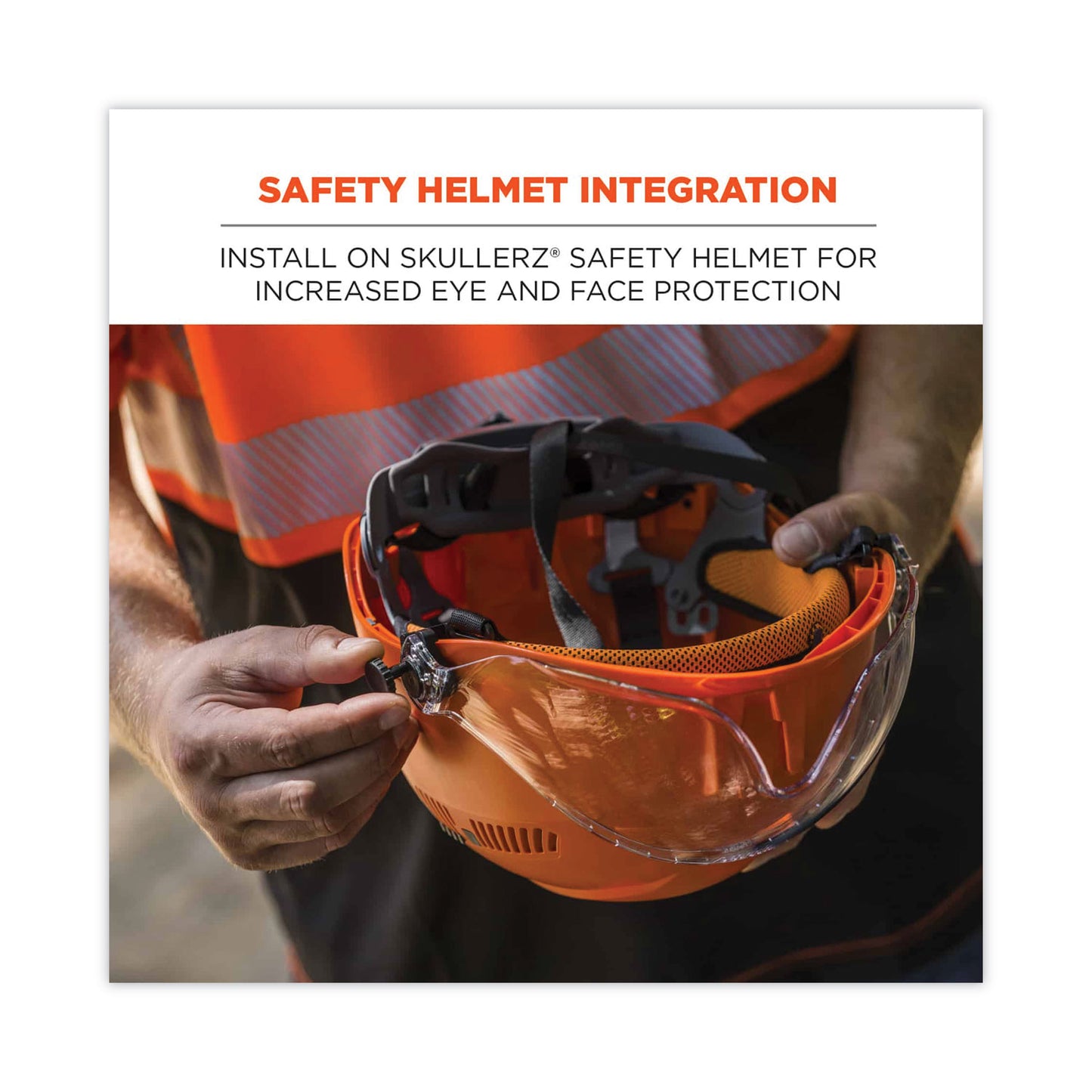 Skullerz 8991 Safety Helmet Visor, Polycarbonate, 6 x 12 x 4, Clear