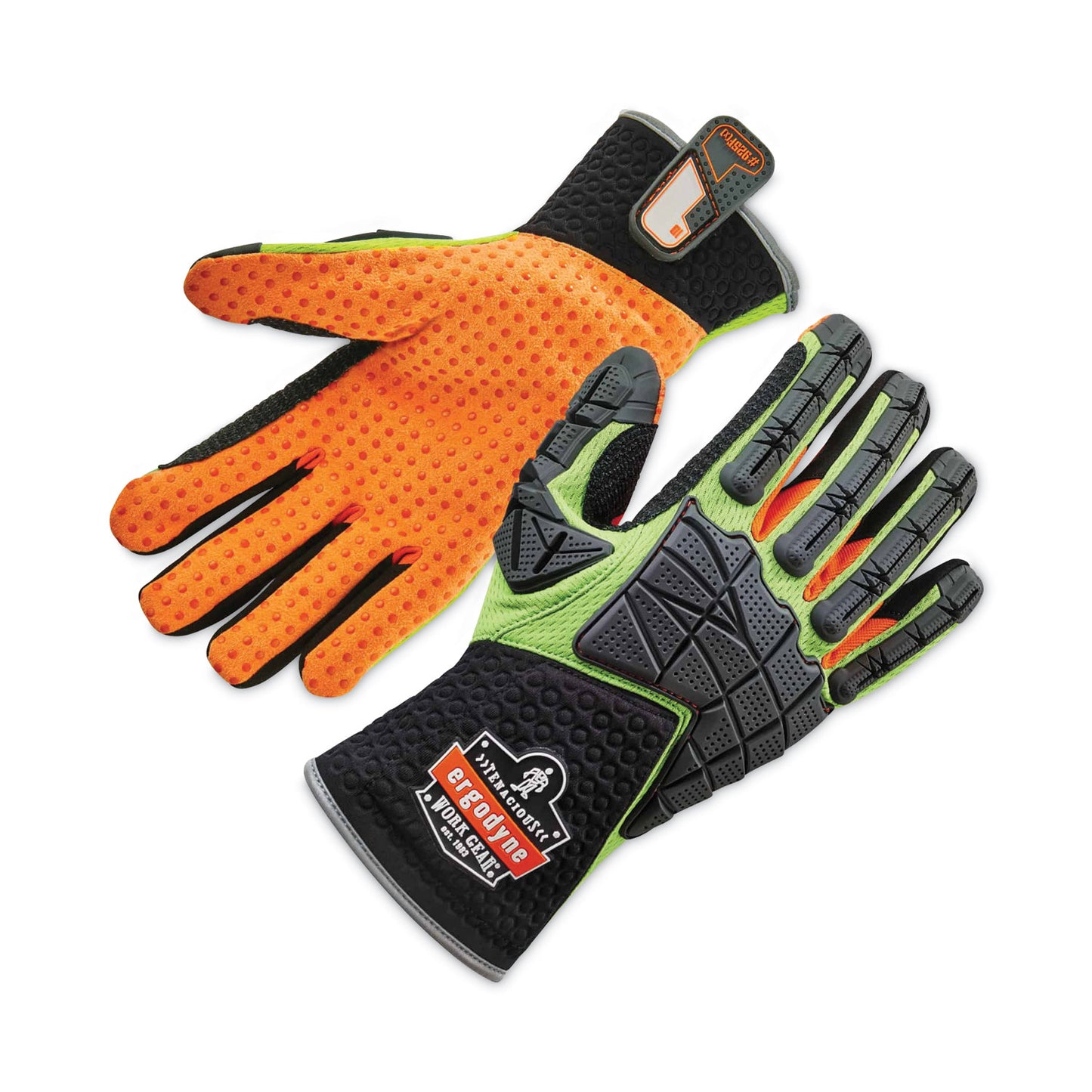 ProFlex 925F(x) Standard Dorsal Impact-Reducing Gloves, EN388: 4121XP, Small, Black/Lime, Pair