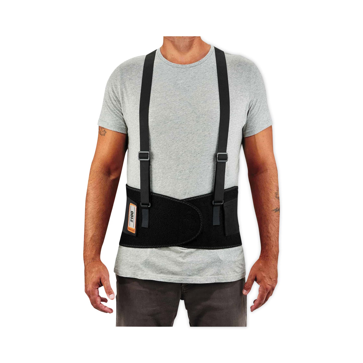 ProFlex 100 Economy Spandex Back Support Brace, 4X-Large, 52" to 58" Waist, Black