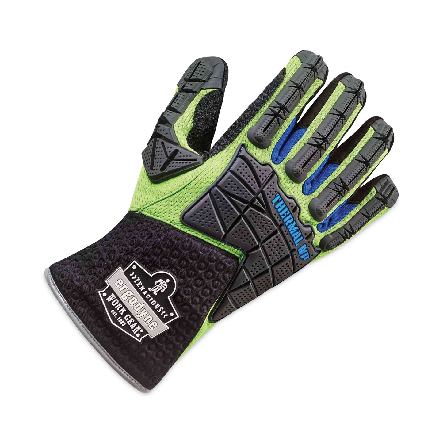 ProFlex 925WP Performance Dorsal Impact-Reducing Thermal Waterproof Gloves, EN388: 3323XP, X-Large, Black/Lime, Pair