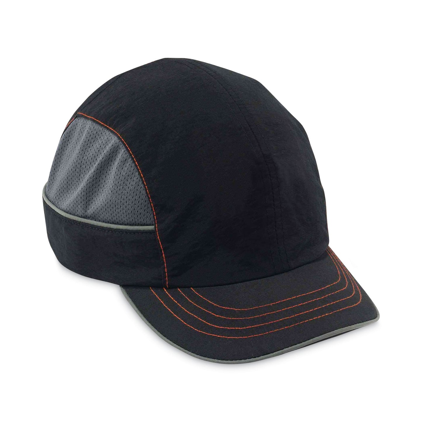 Skullerz 8950XL XL Bump Cap Hat, Short Front Brim, Large to XXX-Large (7.5 and Up), 0.01" Insert, Black