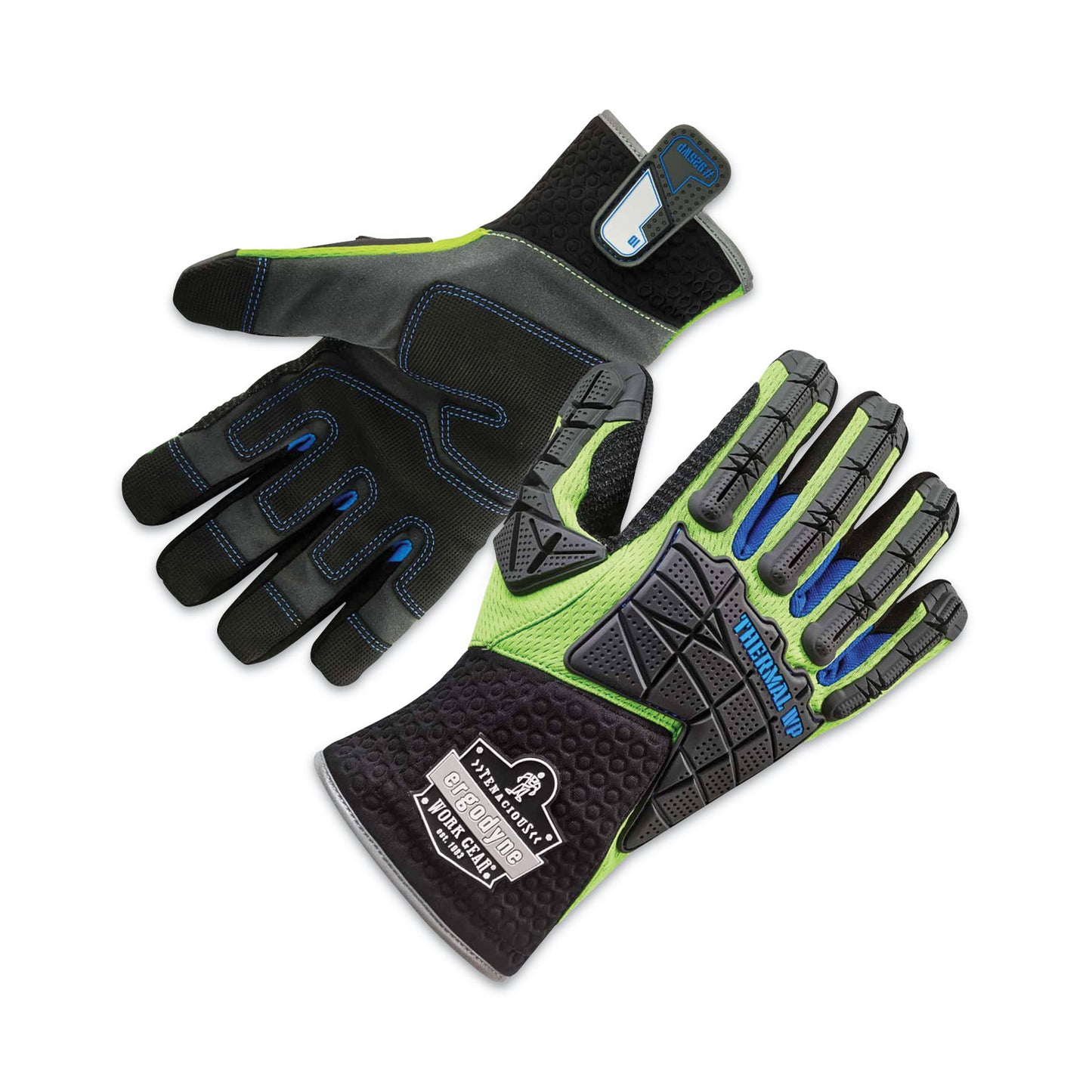 ProFlex 925WP Performance Dorsal Impact-Reducing Thermal Waterproof Gloves, EN388: 3323XP, X-Large, Black/Lime, Pair